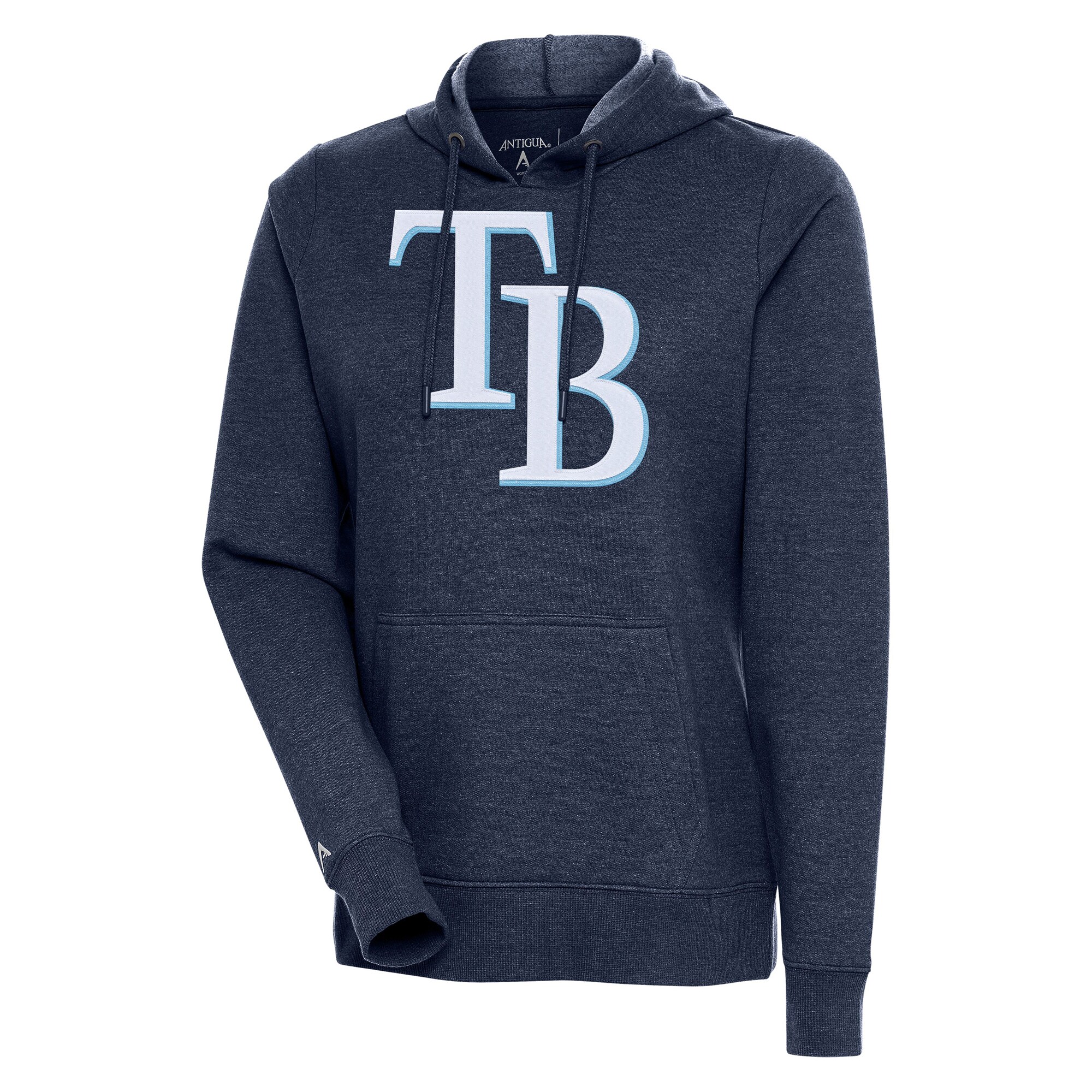 Women's Tampa Bay Rays Antigua Heather Navy Action Pullover Hoodie