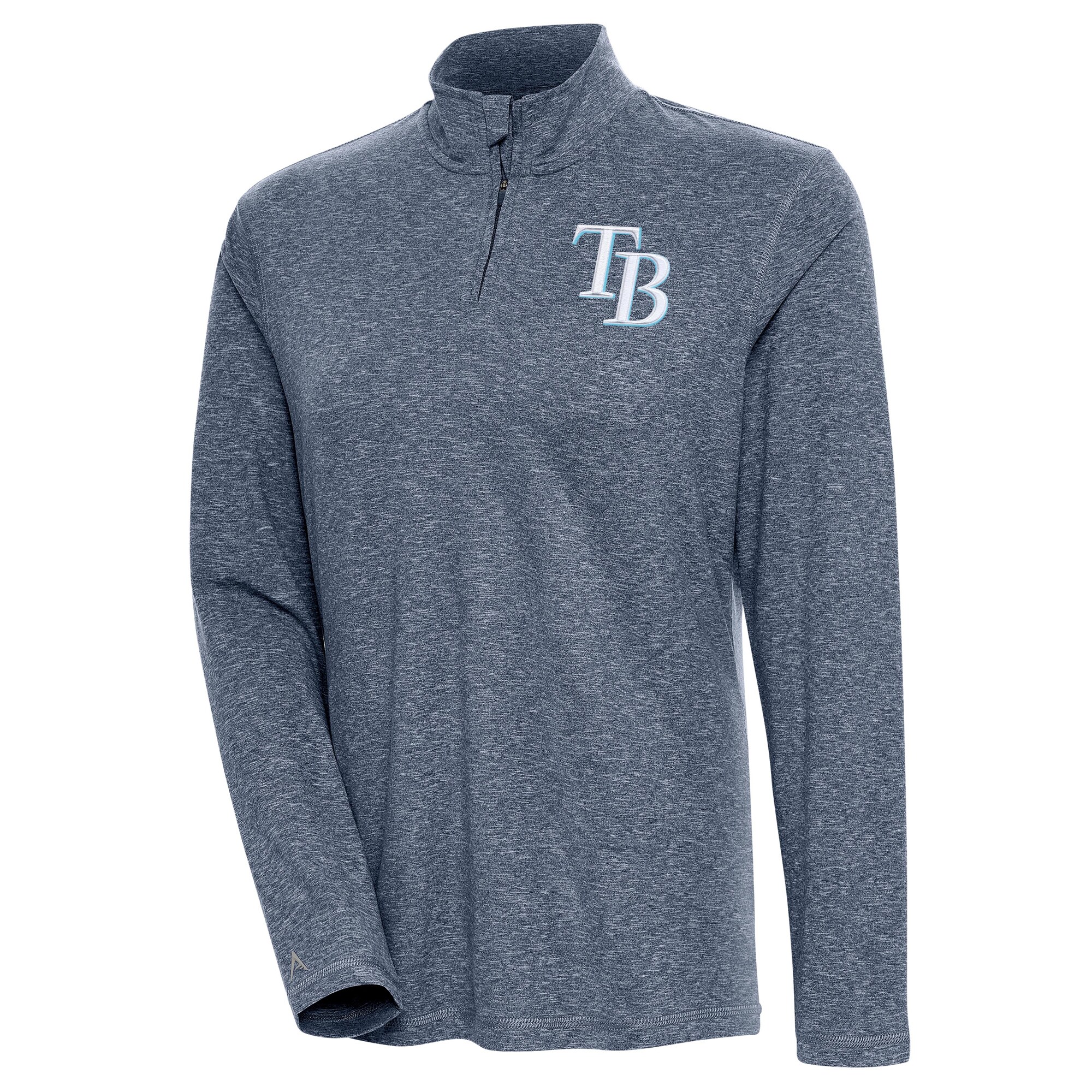 Women's Tampa Bay Rays  Antigua Heather Navy Confront Quarter-Zip Pullover Top