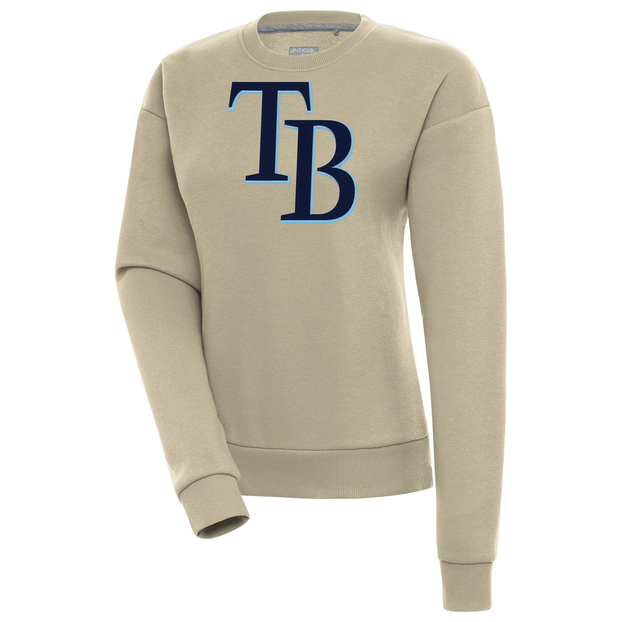 Women's Tampa Bay Rays Antigua Khaki Victory Pullover Sweatshirt