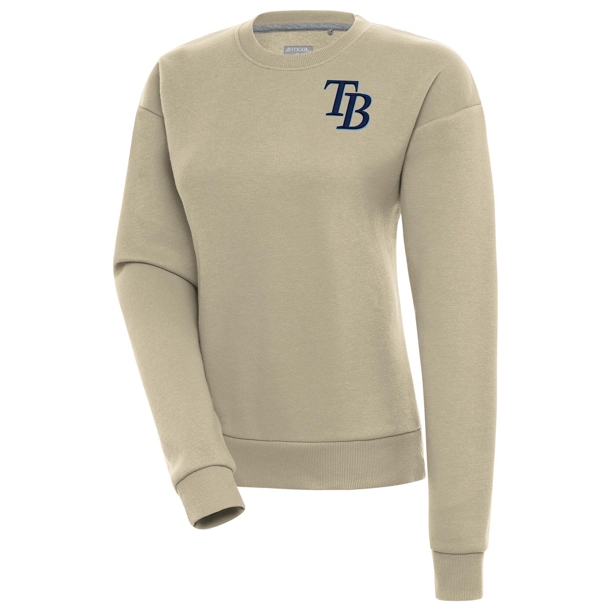 Women's Tampa Bay Rays Antigua Khaki Victory Pullover Sweatshirt