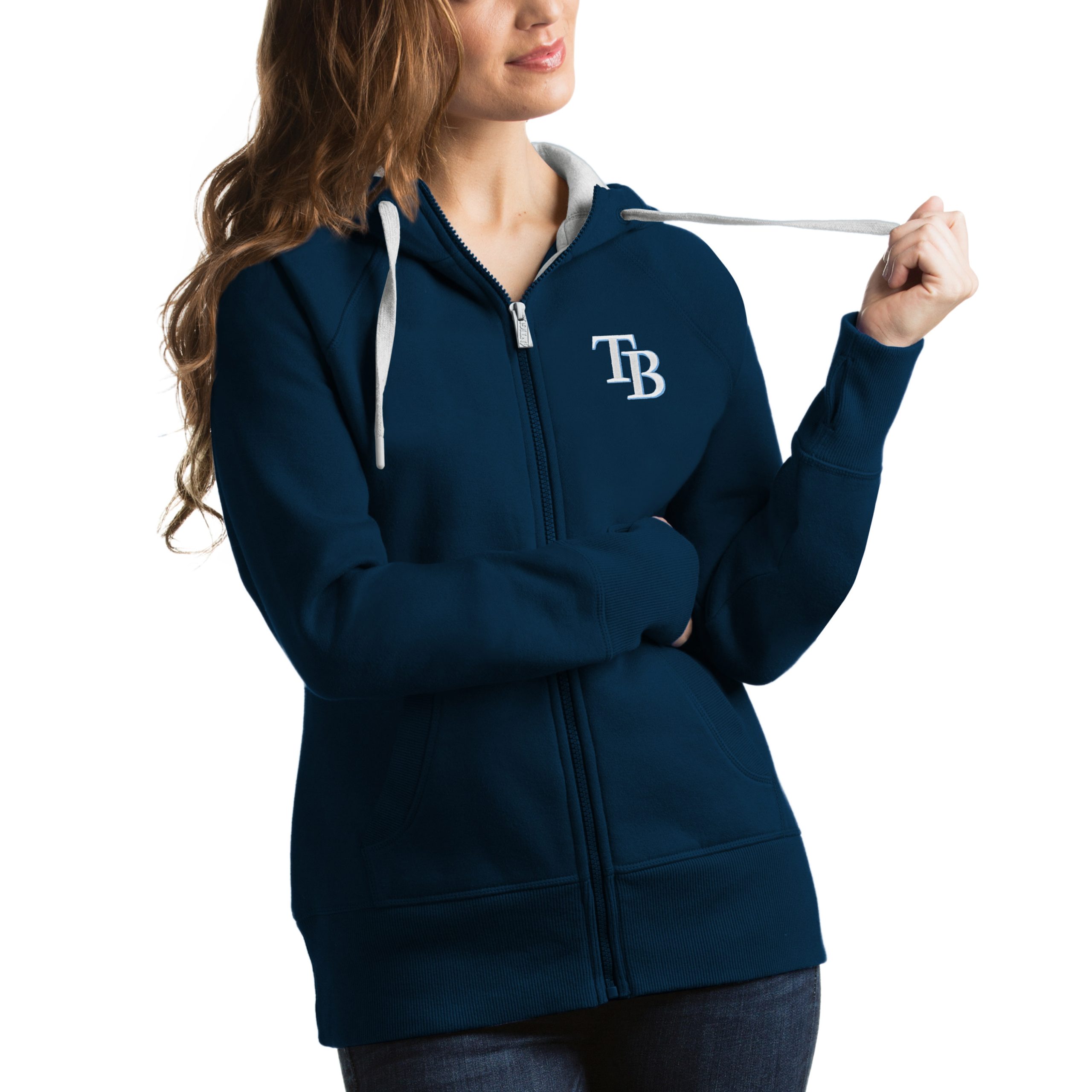 Women's Tampa Bay Rays Antigua Navy Victory Full-Zip Hoodie