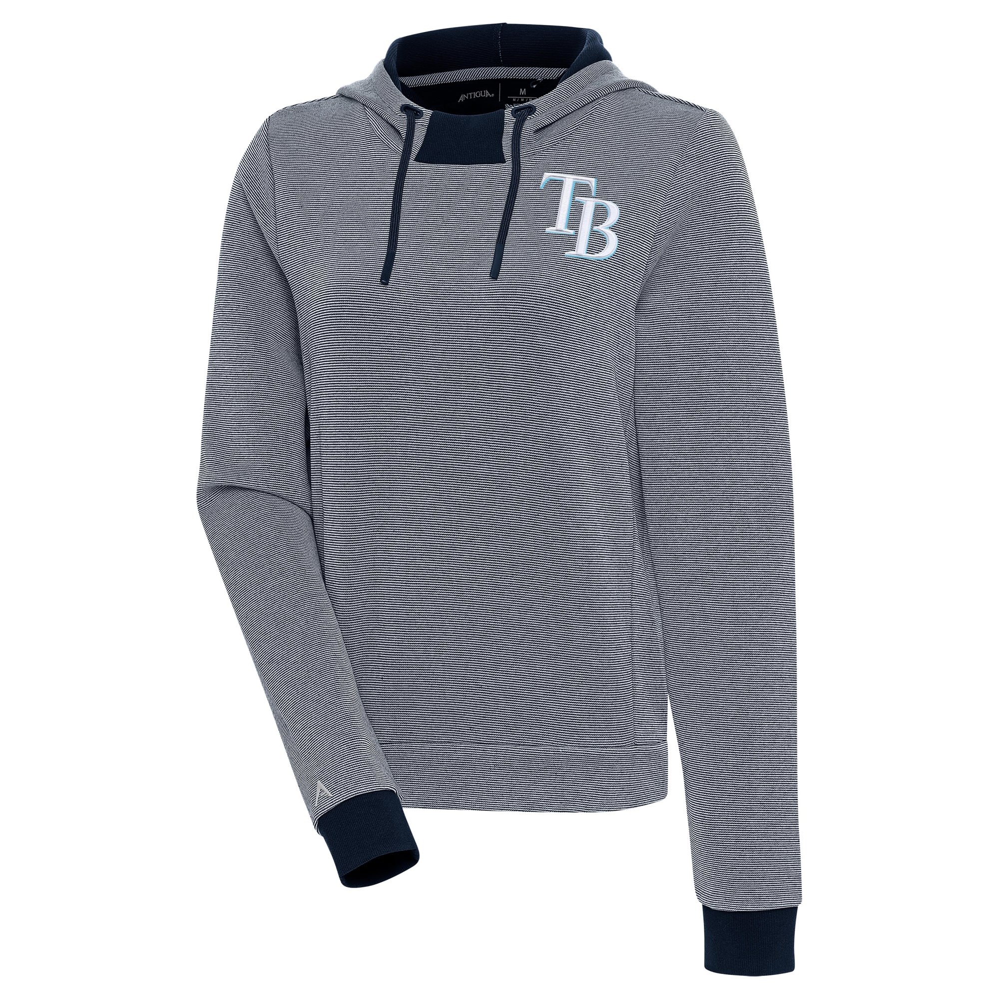 Women's Tampa Bay Rays  Antigua Navy/White Axe Bunker Tri-Blend Pullover Hoodie