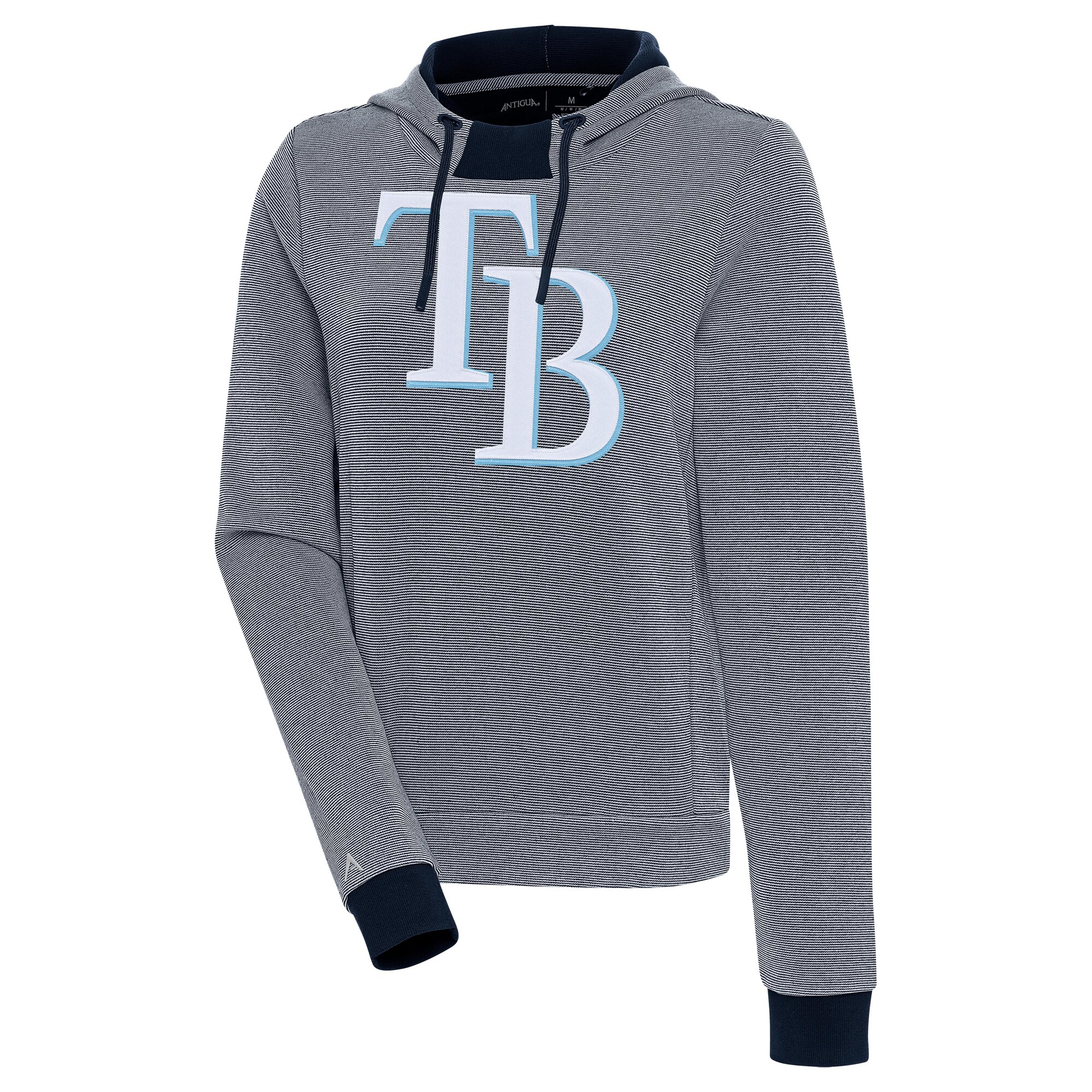 Women's Tampa Bay Rays  Antigua Navy/White Axe Bunker Tri-Blend Pullover Hoodie