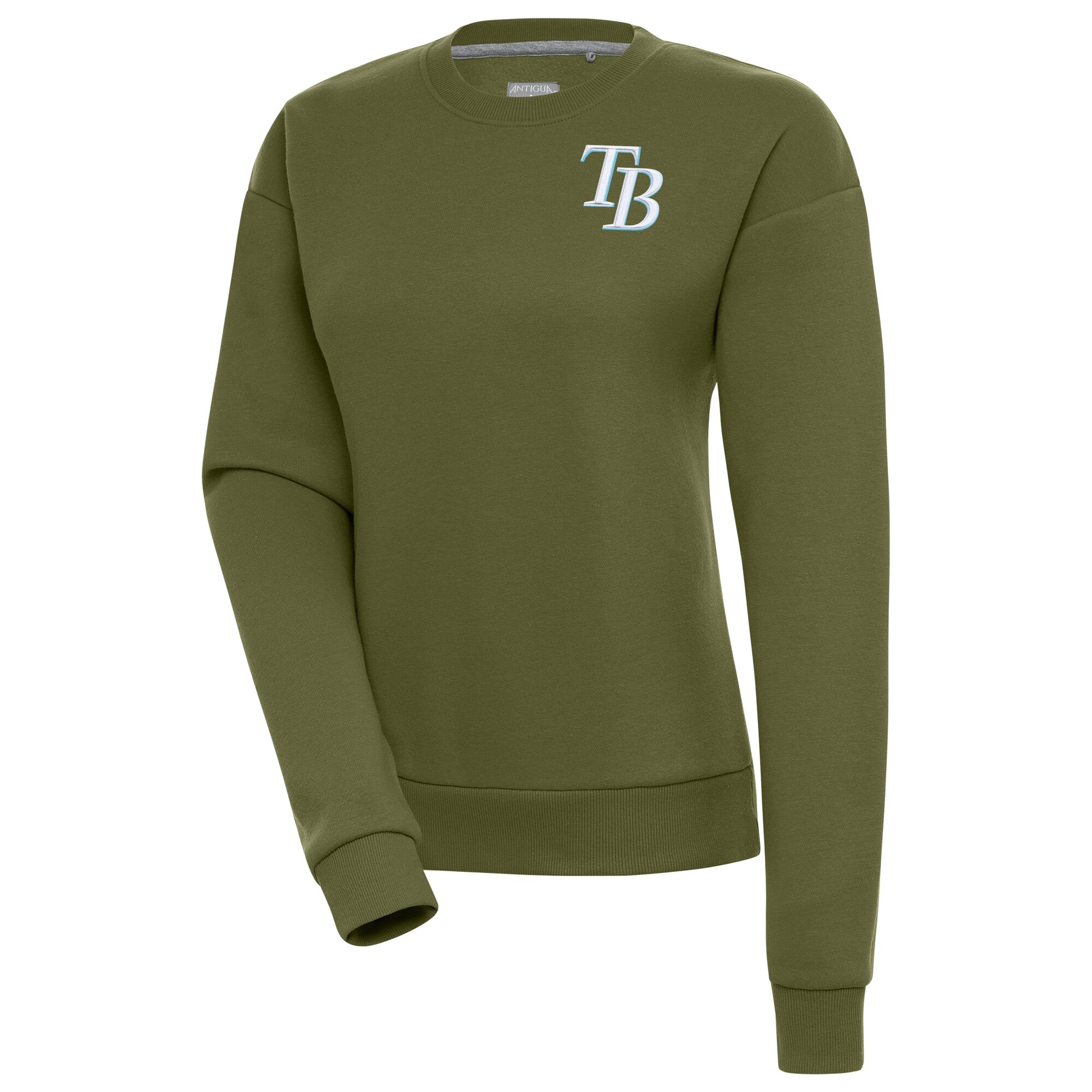 Women's Tampa Bay Rays Antigua Olive Victory Pullover Sweatshirt