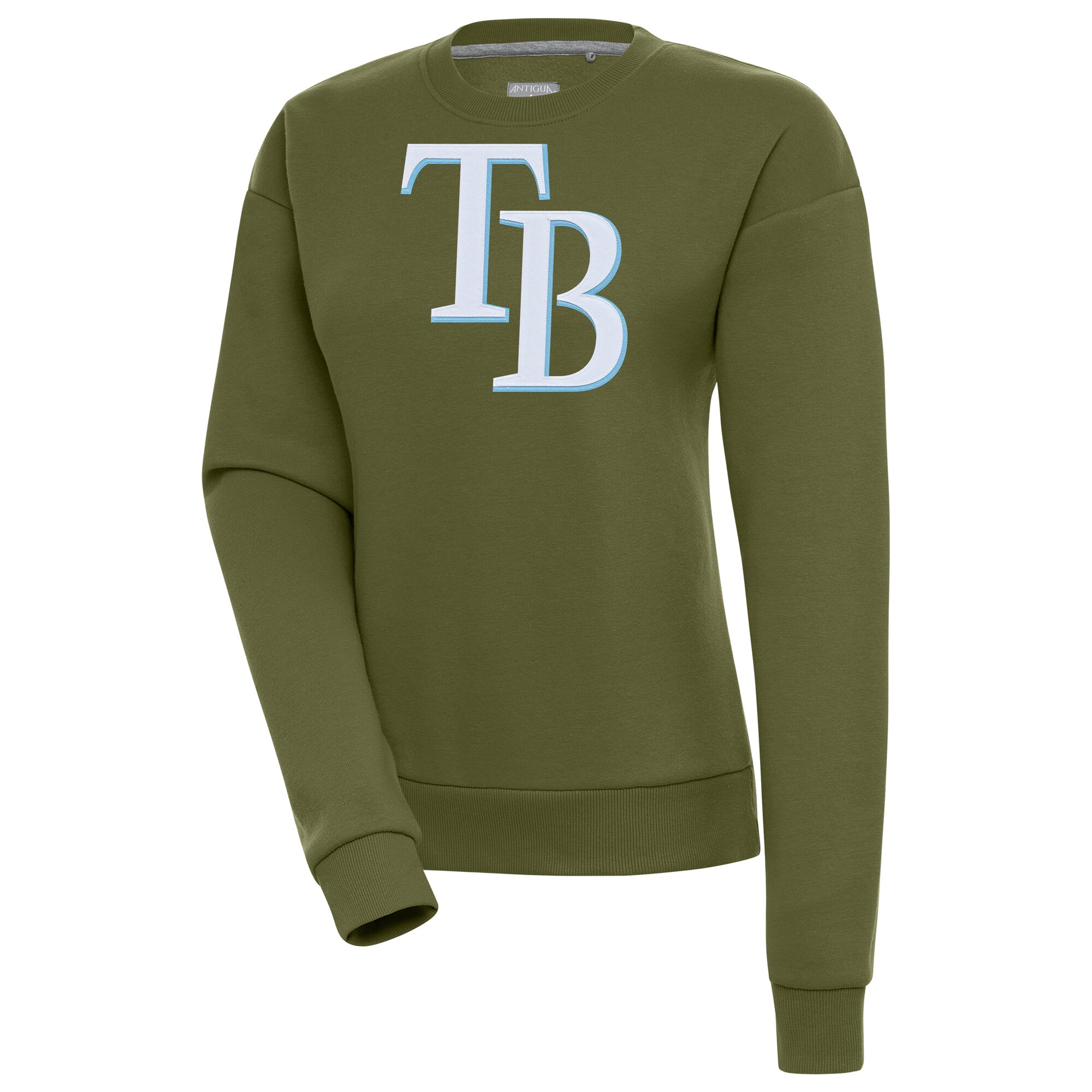 Women's Tampa Bay Rays Antigua Olive Victory Pullover Sweatshirt