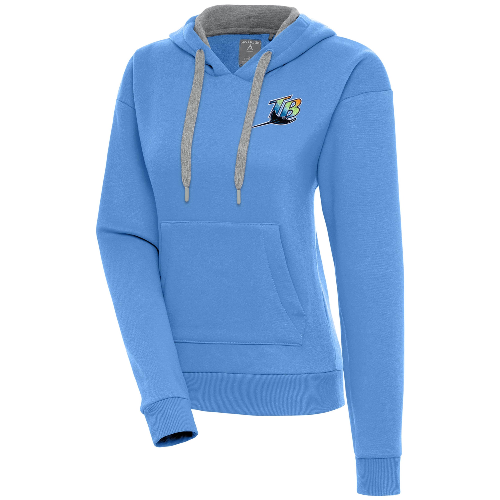 Women's Tampa Bay Rays  Antigua Powder Blue Cooperstown Victory Pullover Hoodie