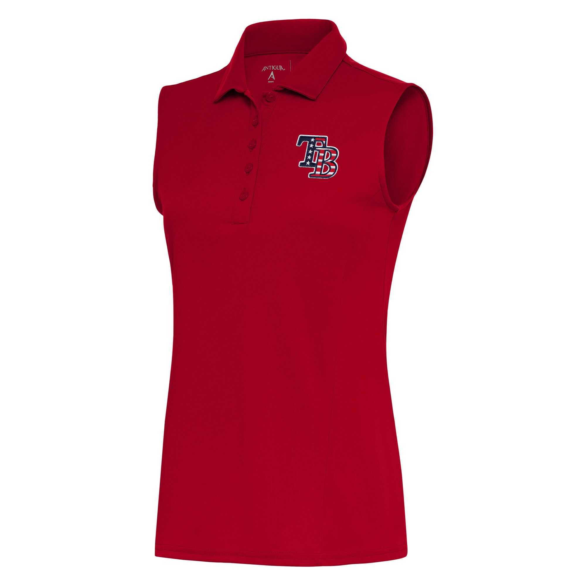 Women's Tampa Bay Rays  Antigua Red Patriotic Sleeveless Tribute Polo