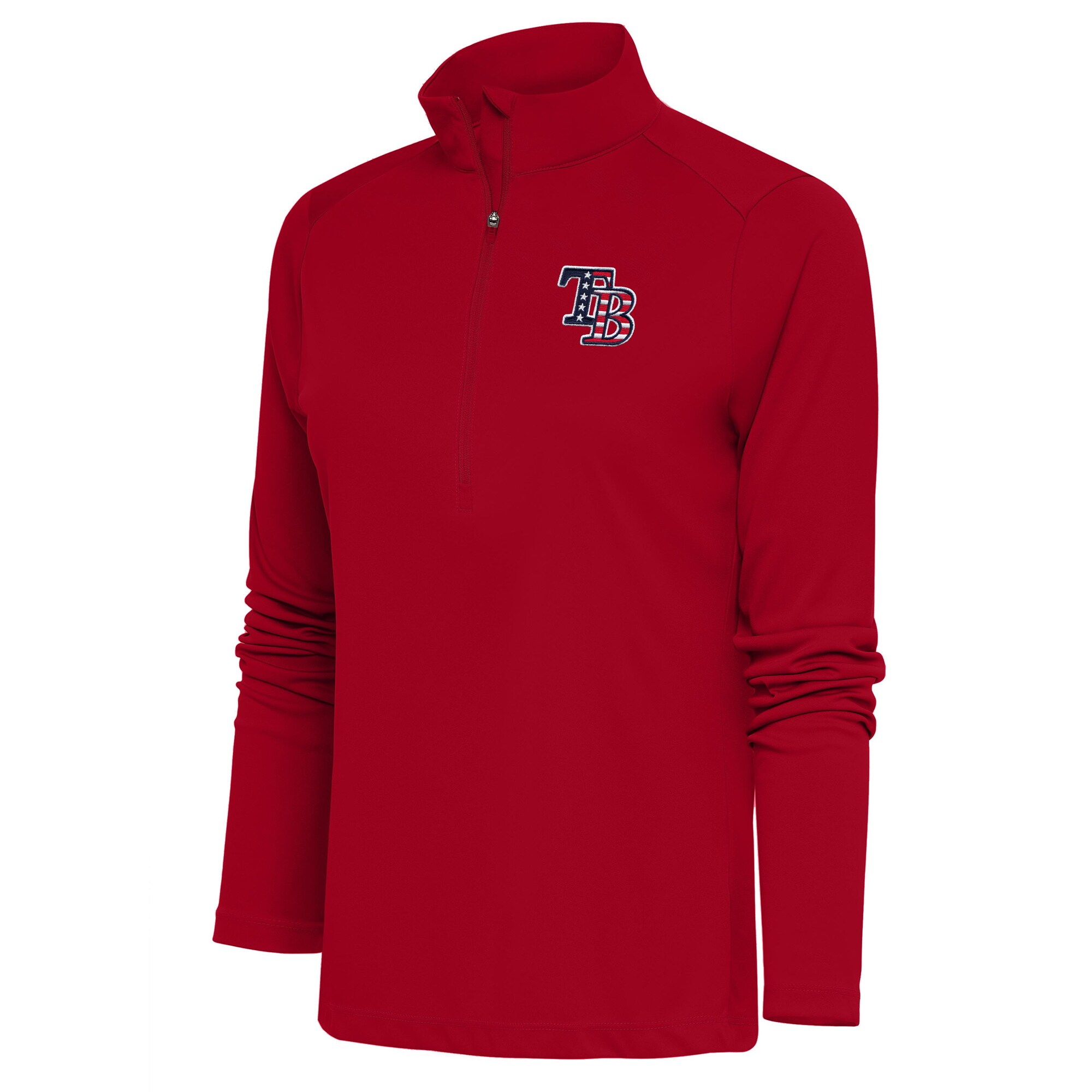Women's Tampa Bay Rays  Antigua Red Patriotic Tribute Half-Zip Pullover Top