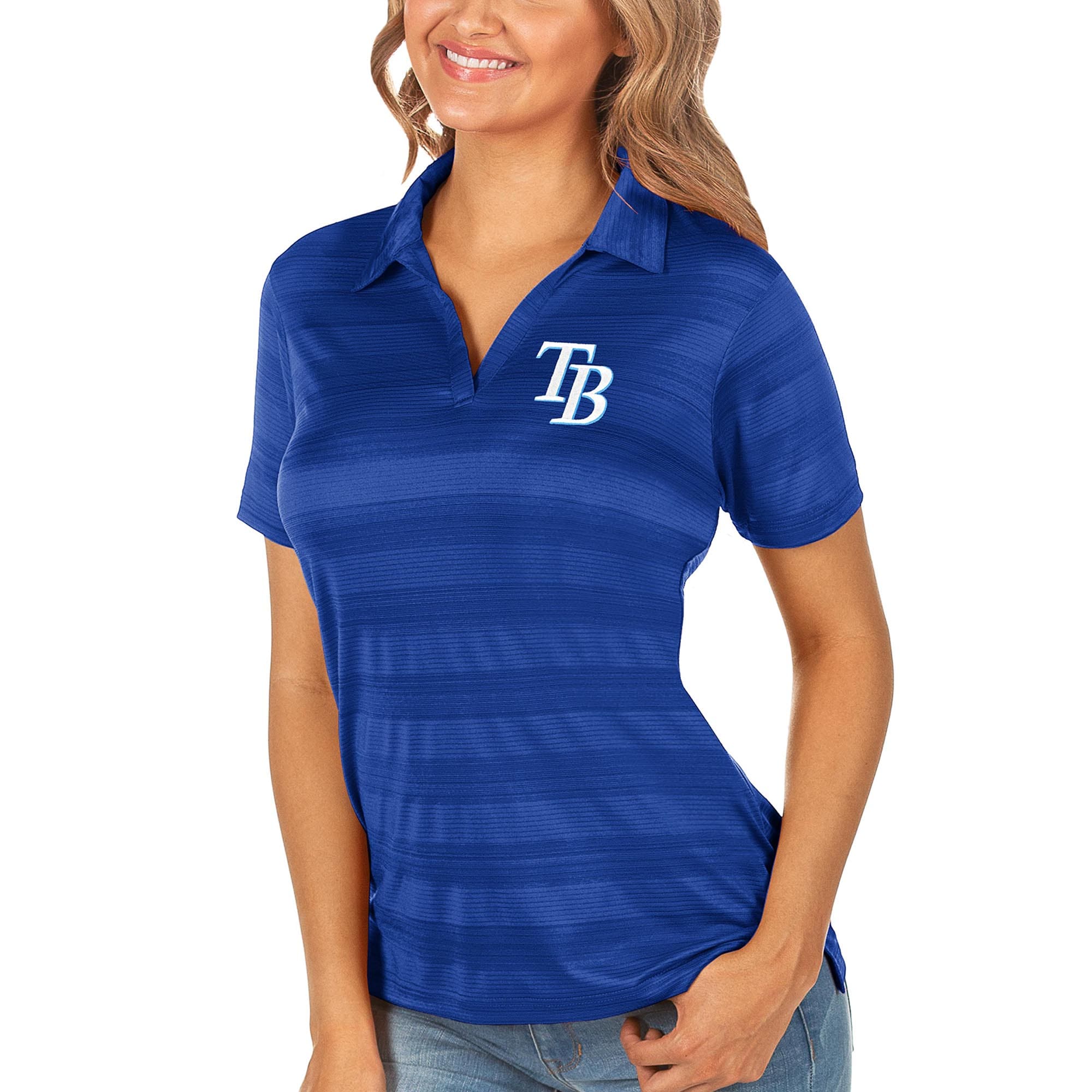 Women's Tampa Bay Rays Antigua Royal Compass Polo