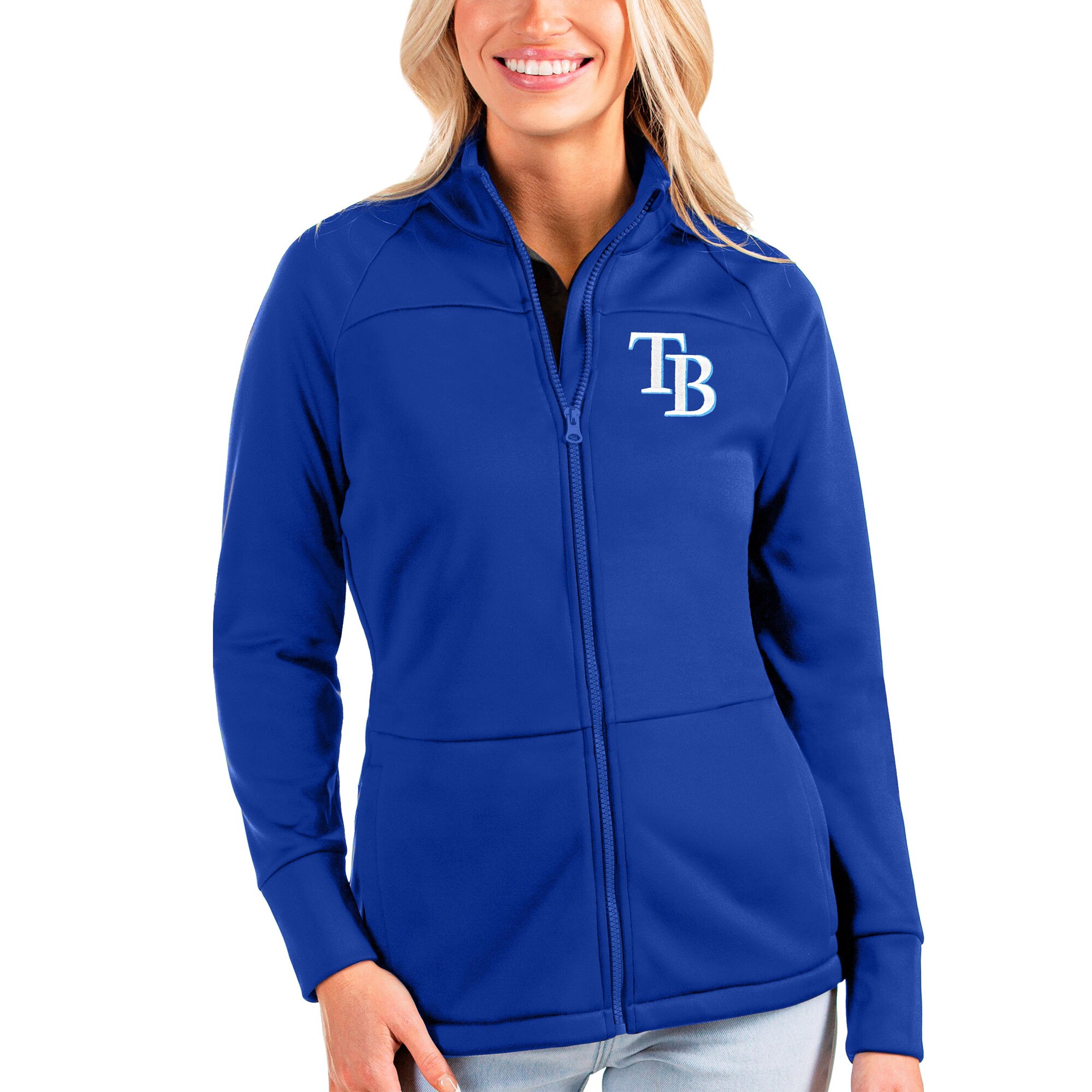 Women's Tampa Bay Rays Antigua Royal Links Full-Zip Golf Jacket