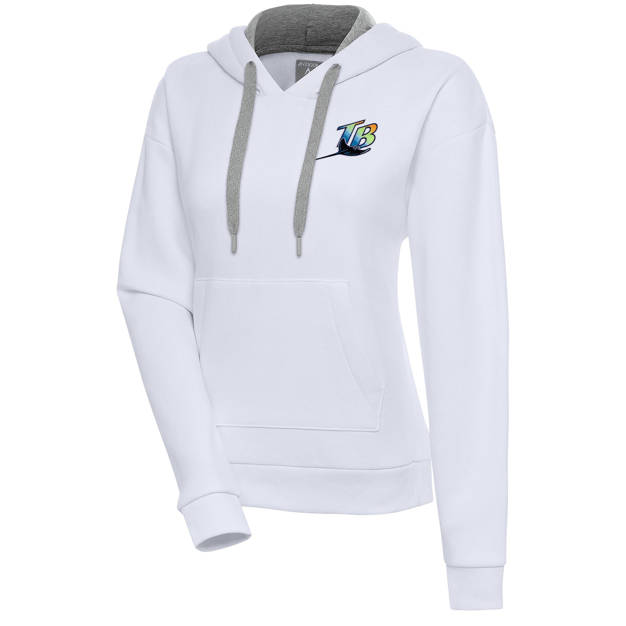 Women's Tampa Bay Rays  Antigua White Cooperstown Victory Pullover Hoodie