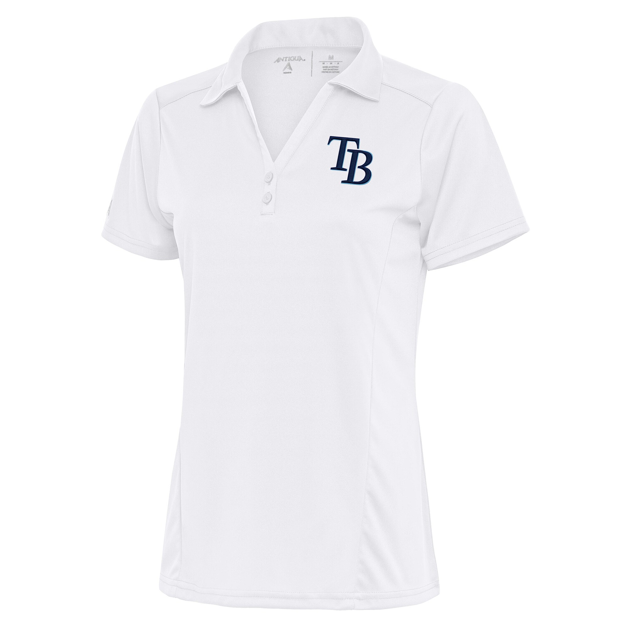 Women's Tampa Bay Rays Antigua White Team Logo Tribute Polo