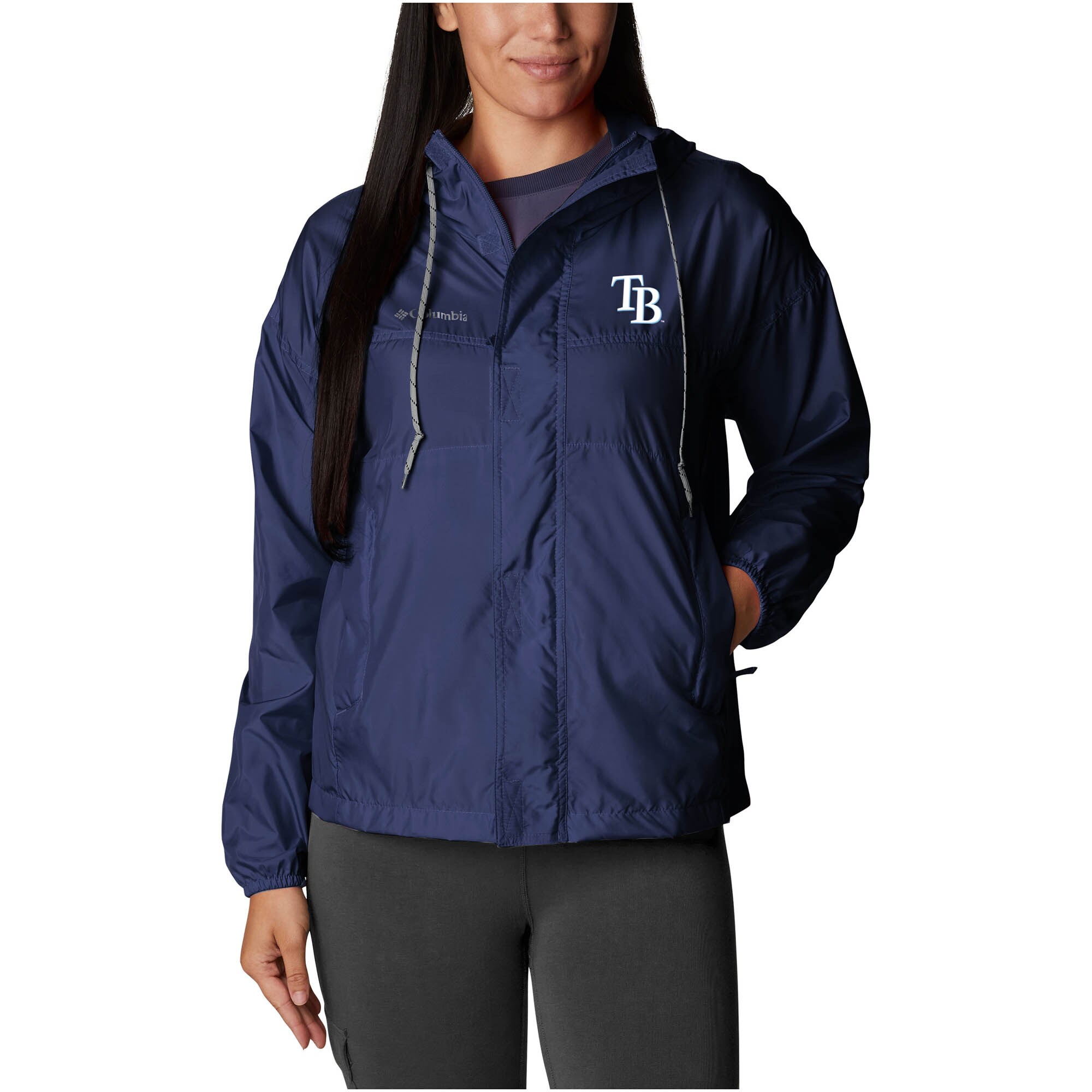 Women's Tampa Bay Rays Columbia Navy Flash Challenger Full-Zip Windbreaker Jacket