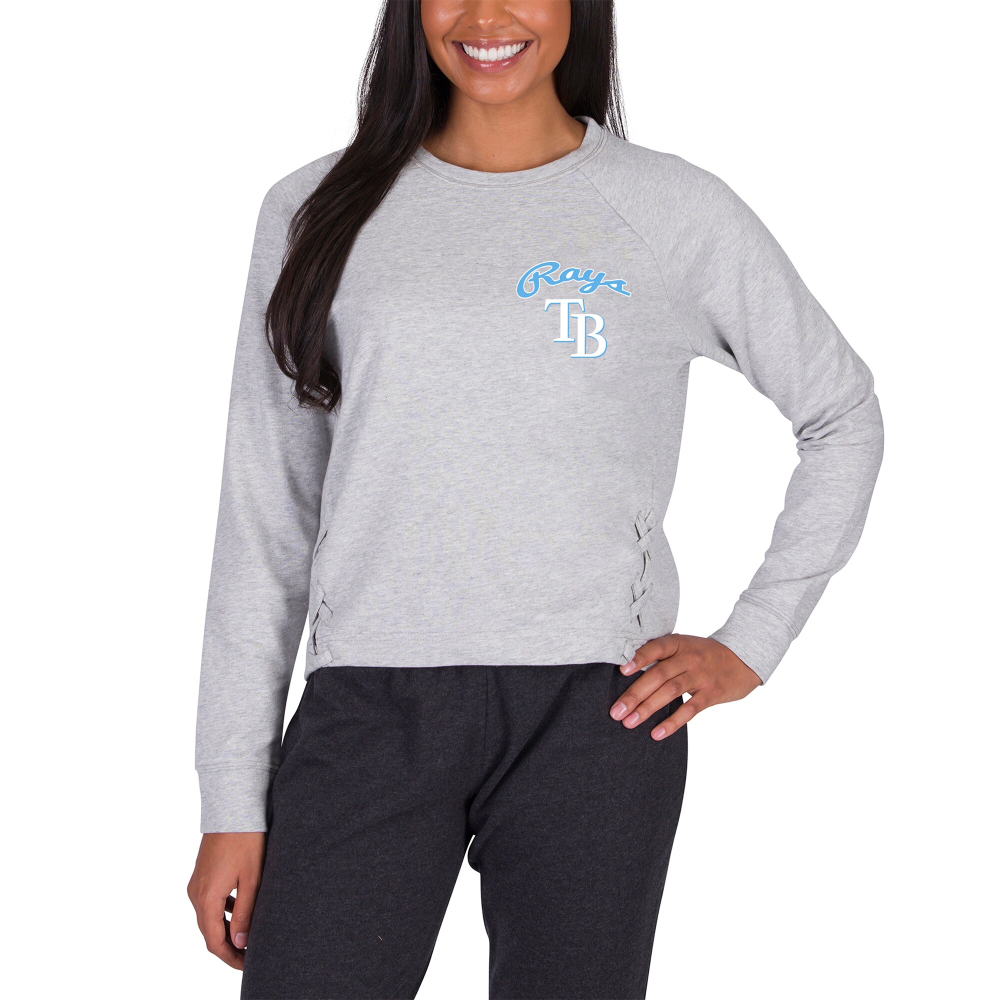 Women's Tampa Bay Rays Concepts Sport Gray Greenway Long Sleeve Top