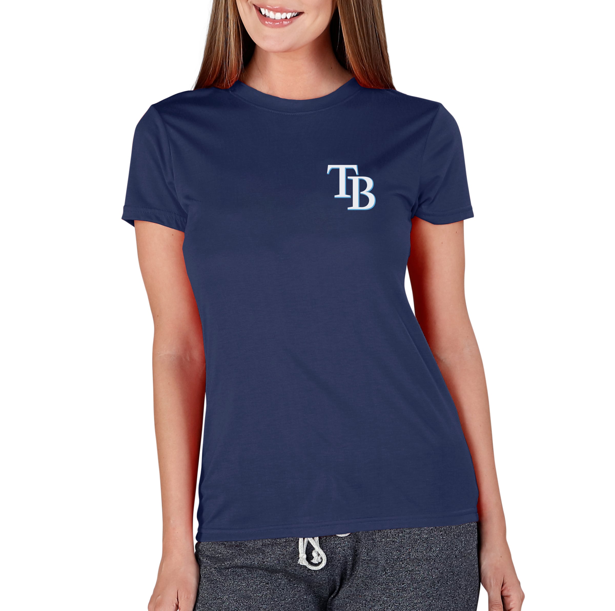 Women's Tampa Bay Rays Concepts Sport Navy Marathon Knit T-Shirt
