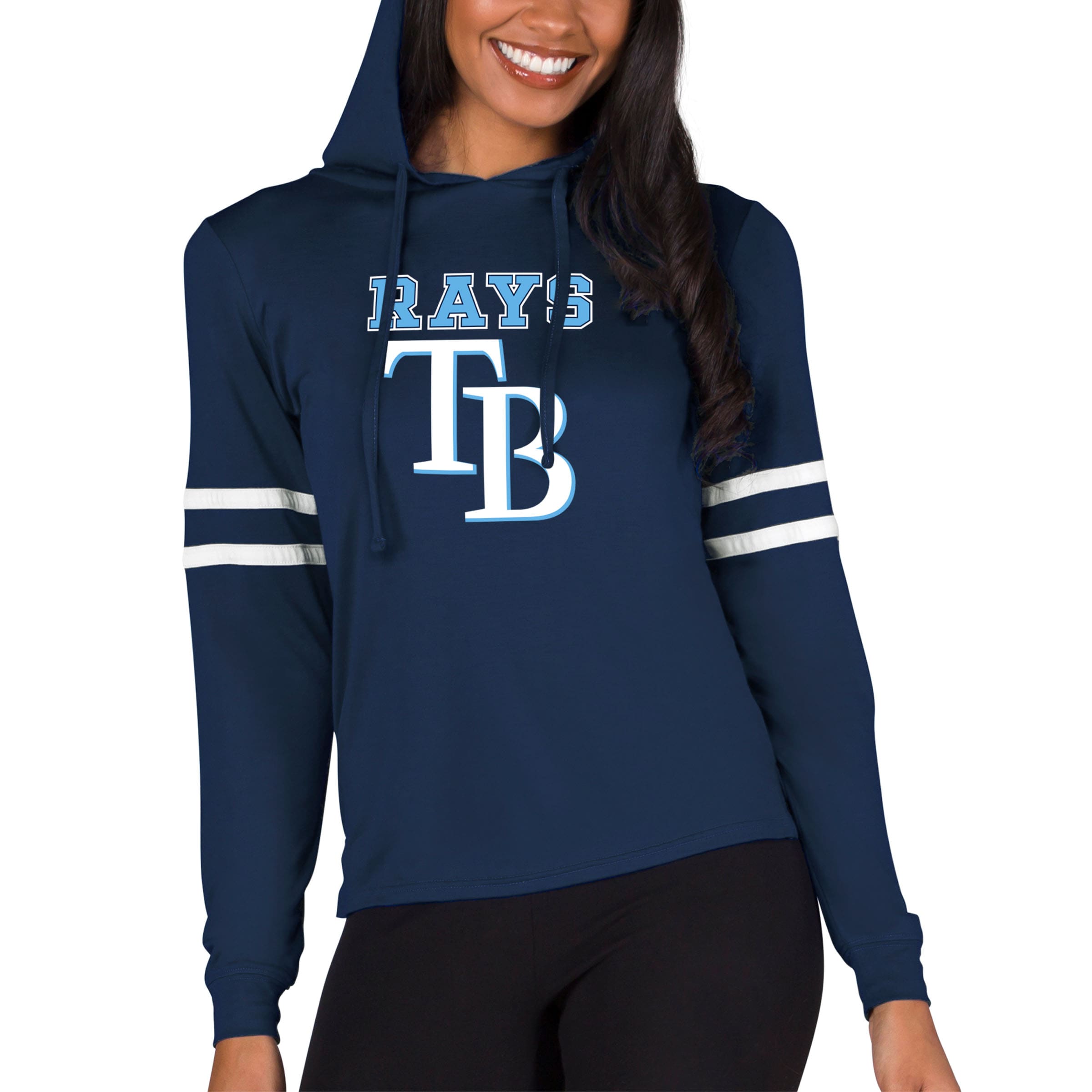 Women's Tampa Bay Rays  Concepts Sport Navy Marathon Lightweight Lounge Pullover Hoodie