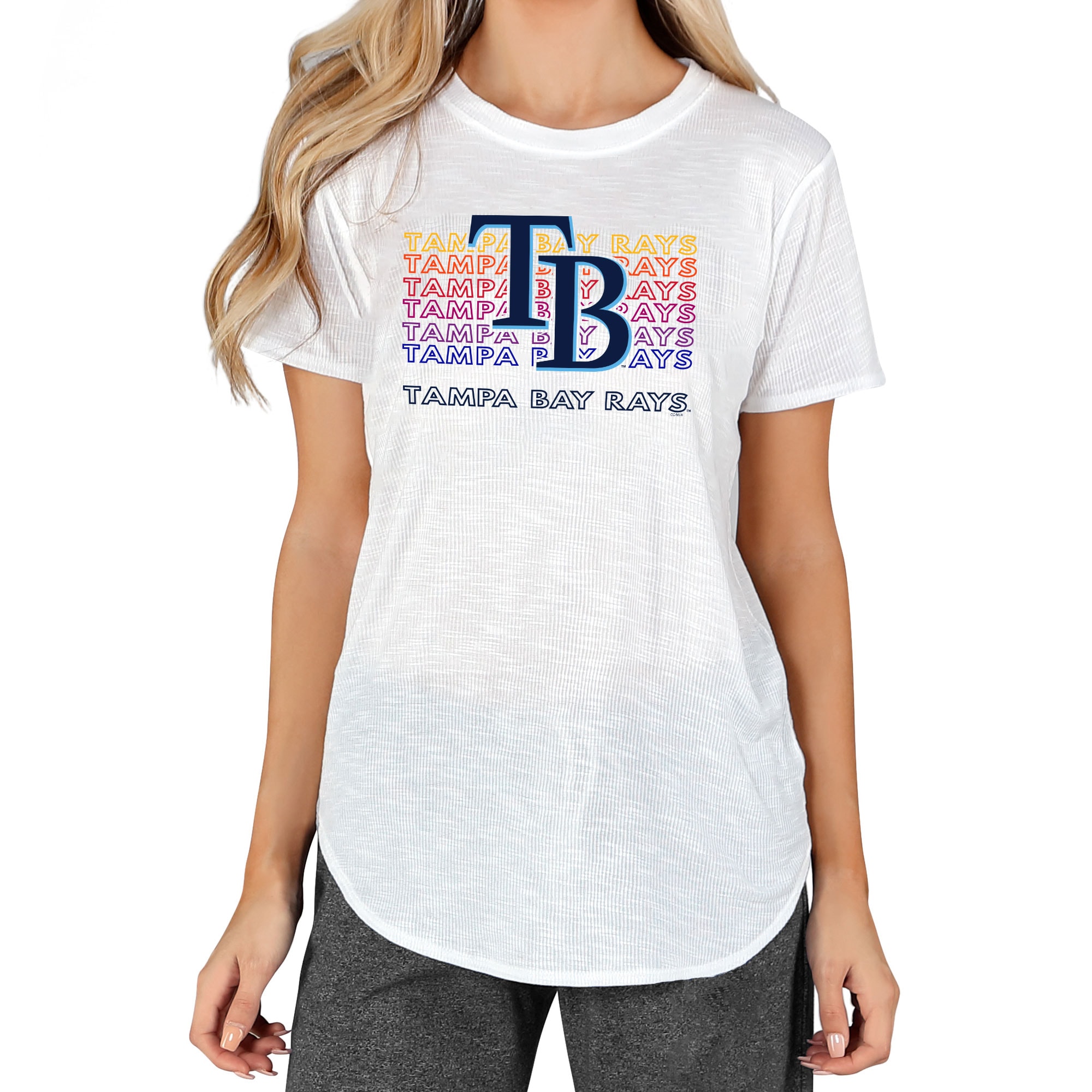 Women's Tampa Bay Rays Concepts Sport White Gable Knit T-Shirt