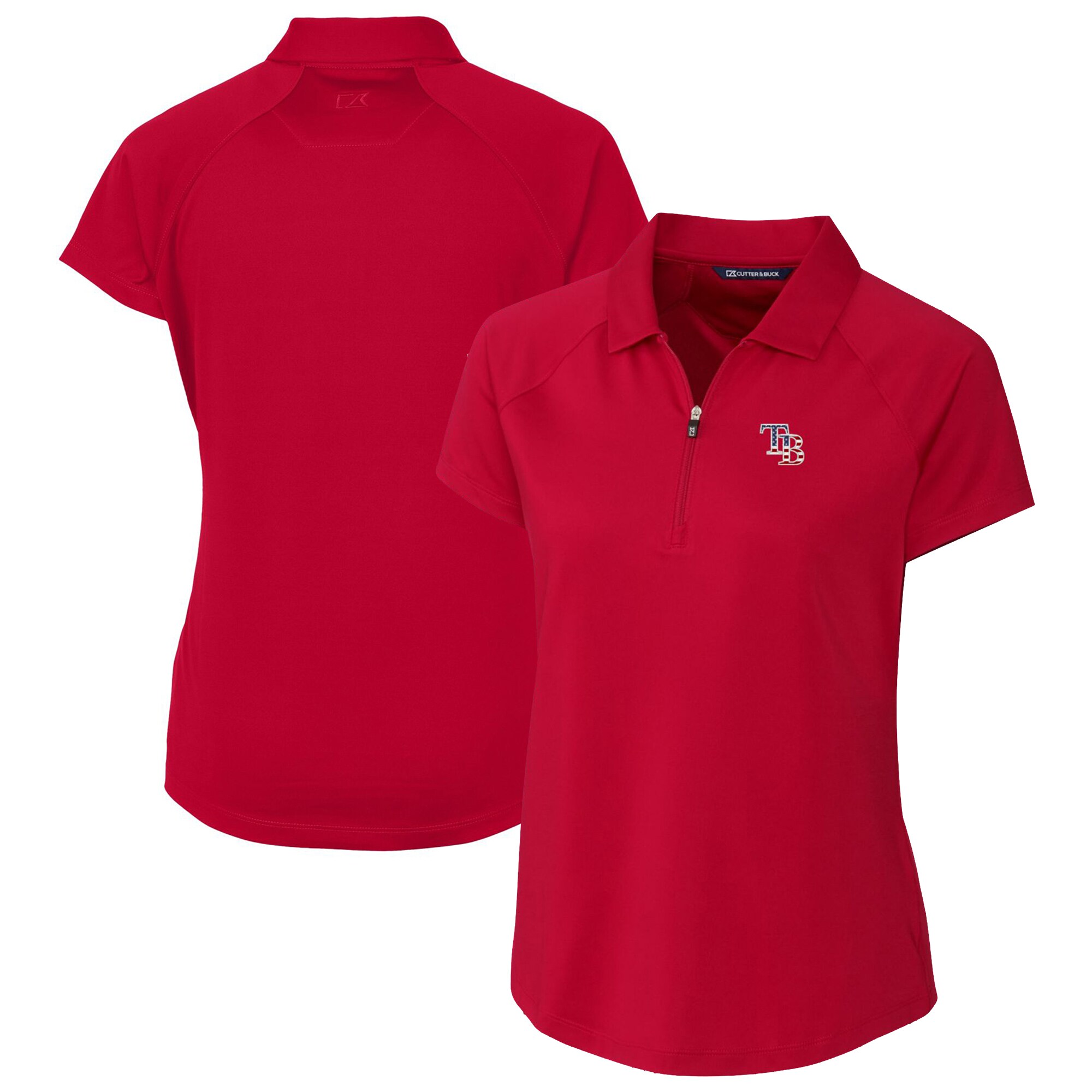 Women's Tampa Bay Rays Cutter & Buck Cardinal Americana Logo DryTec Forge Stretch Polo
