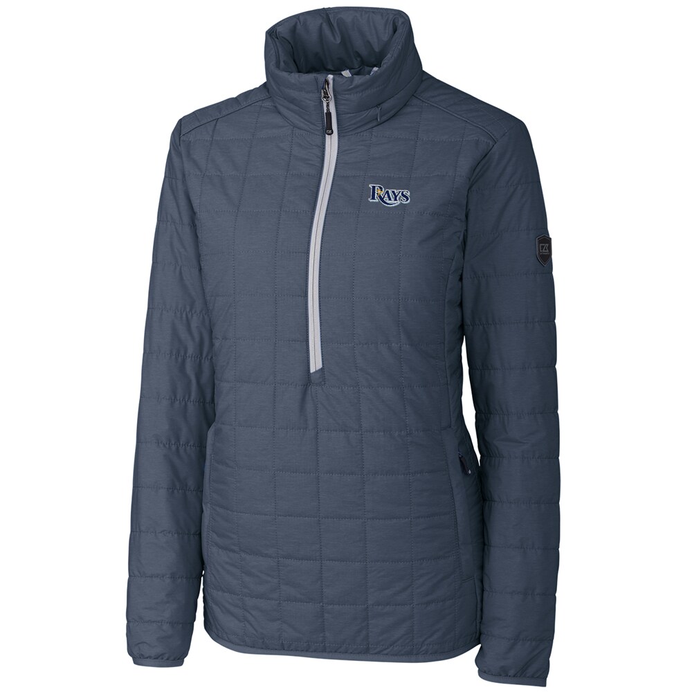 Women's Tampa Bay Rays Cutter & Buck Charcoal Rainier Half-Zip Popover Jacket