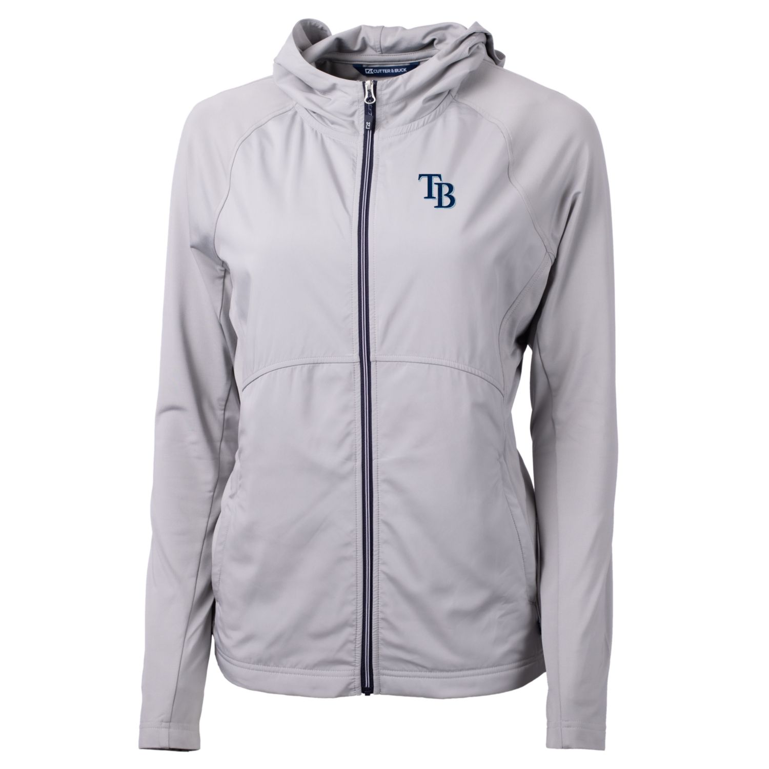 Women's Tampa Bay Rays Cutter & Buck Gray Adapt Eco Knit Full-Zip Jacket