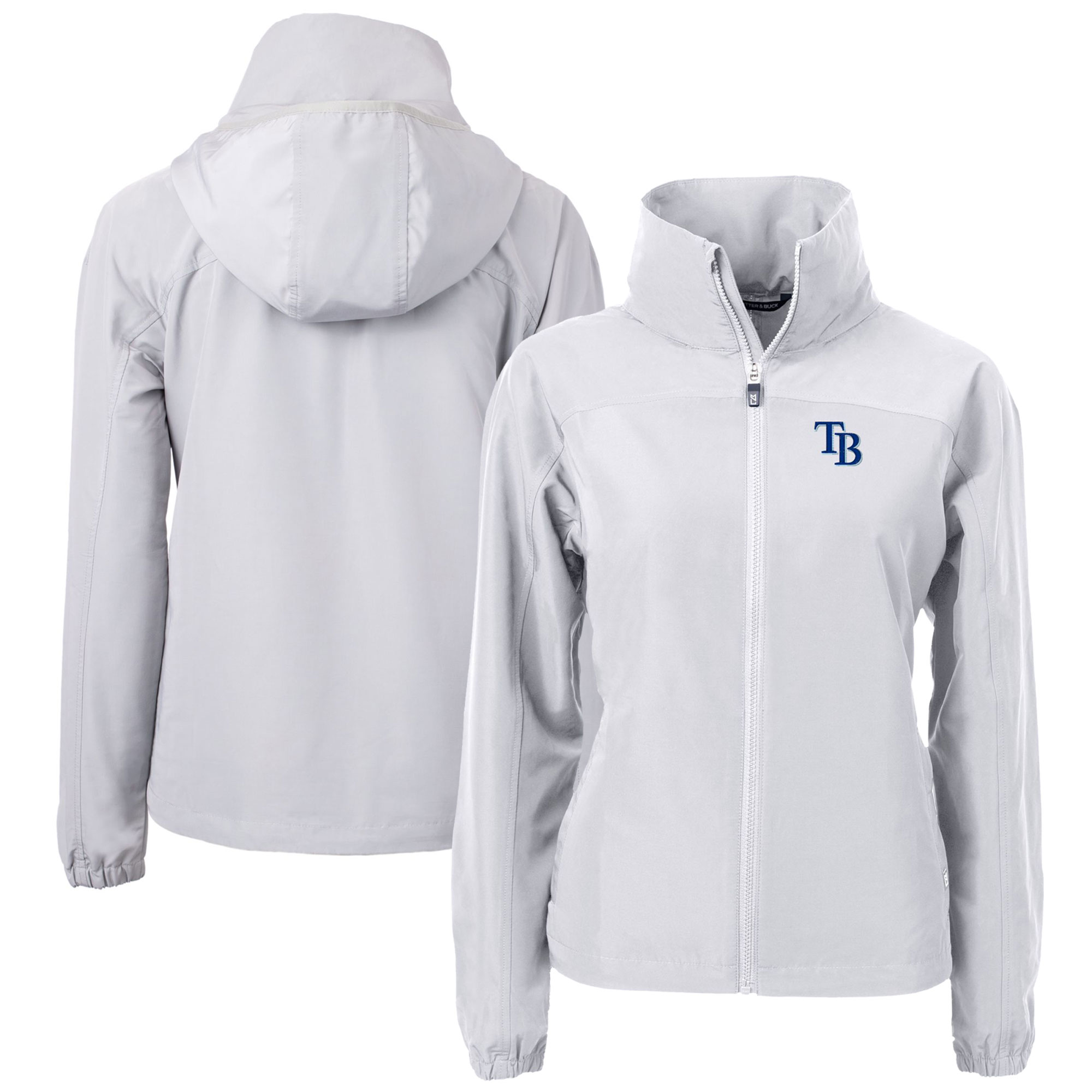 Women's Tampa Bay Rays  Cutter & Buck Gray Charter Eco Recycled Full-Zip Jacket