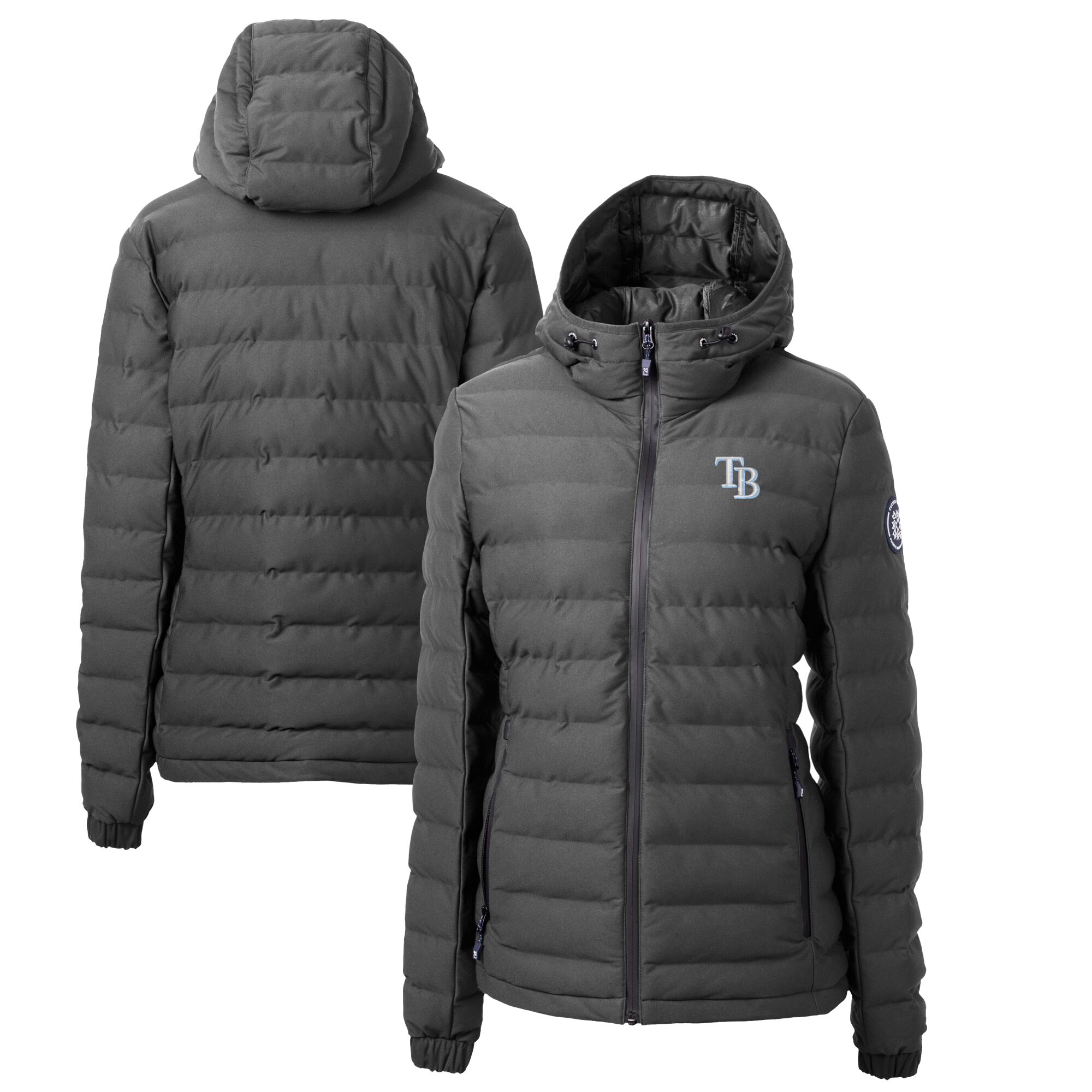 Women's Tampa Bay Rays Cutter & Buck Gray Mission Ridge Repreve Eco Insulated Full-Zip Puffer Jacket