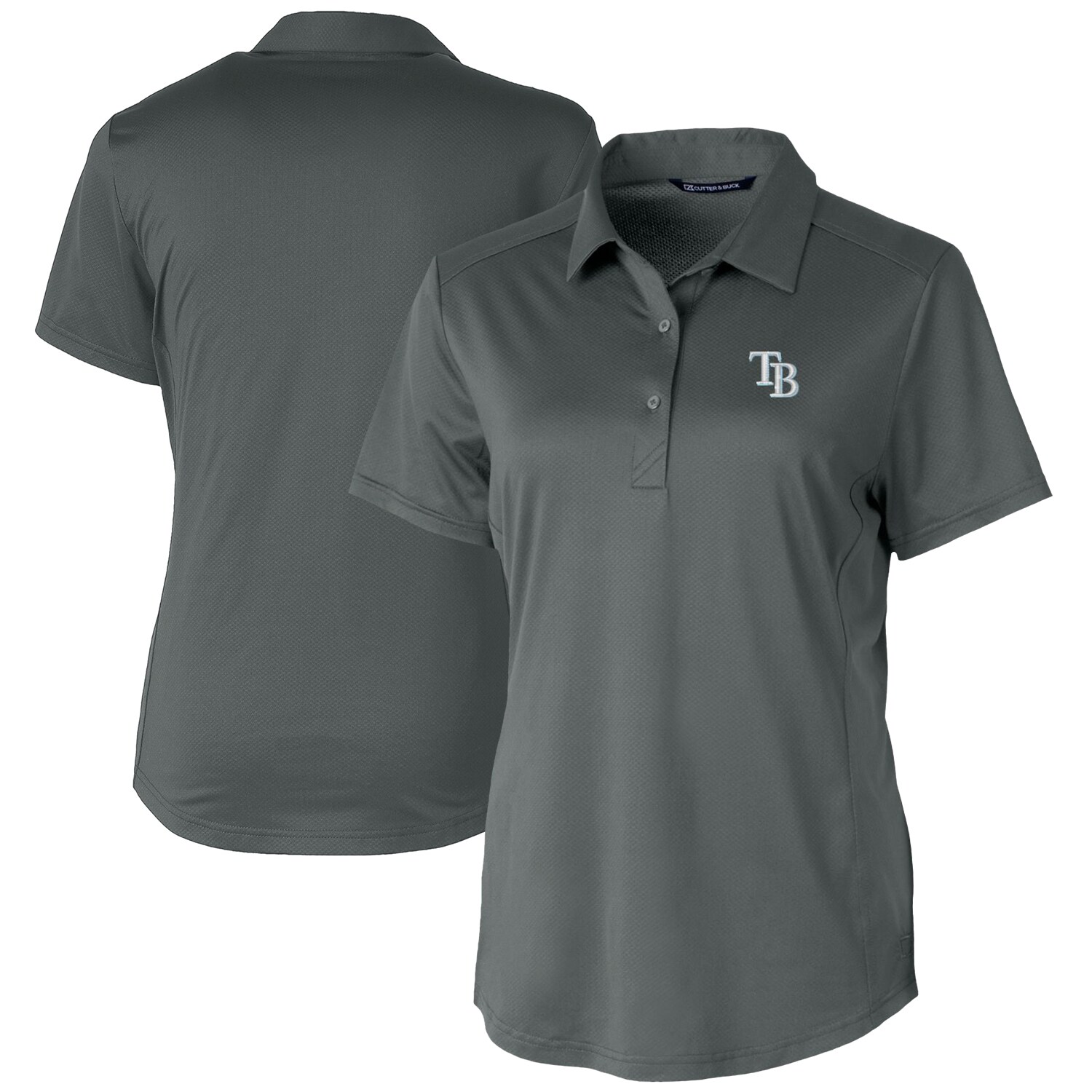 Women's Tampa Bay Rays Cutter & Buck Gray Prospect Textured Stretch Polo