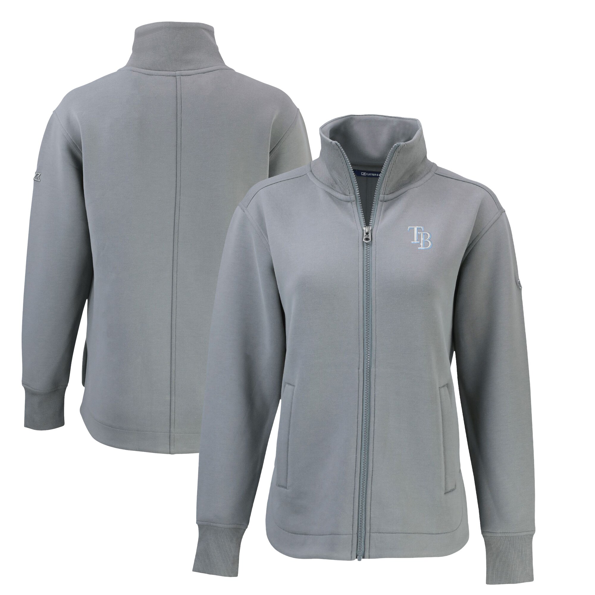 Women's Tampa Bay Rays Cutter & Buck Gray Roam Eco Recycled Full-Zip Jacket
