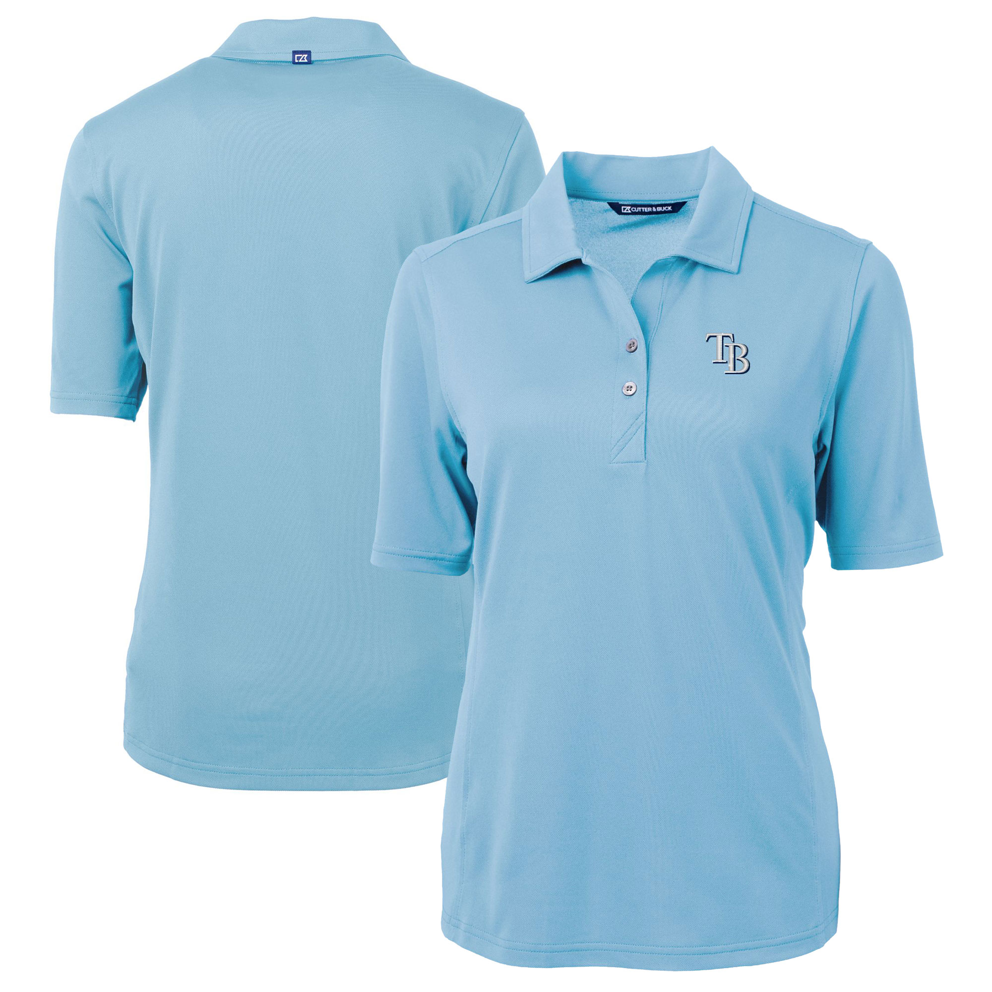 Women's Tampa Bay Rays  Cutter & Buck Light Blue DryTec Virtue Eco Pique Recycled Polo