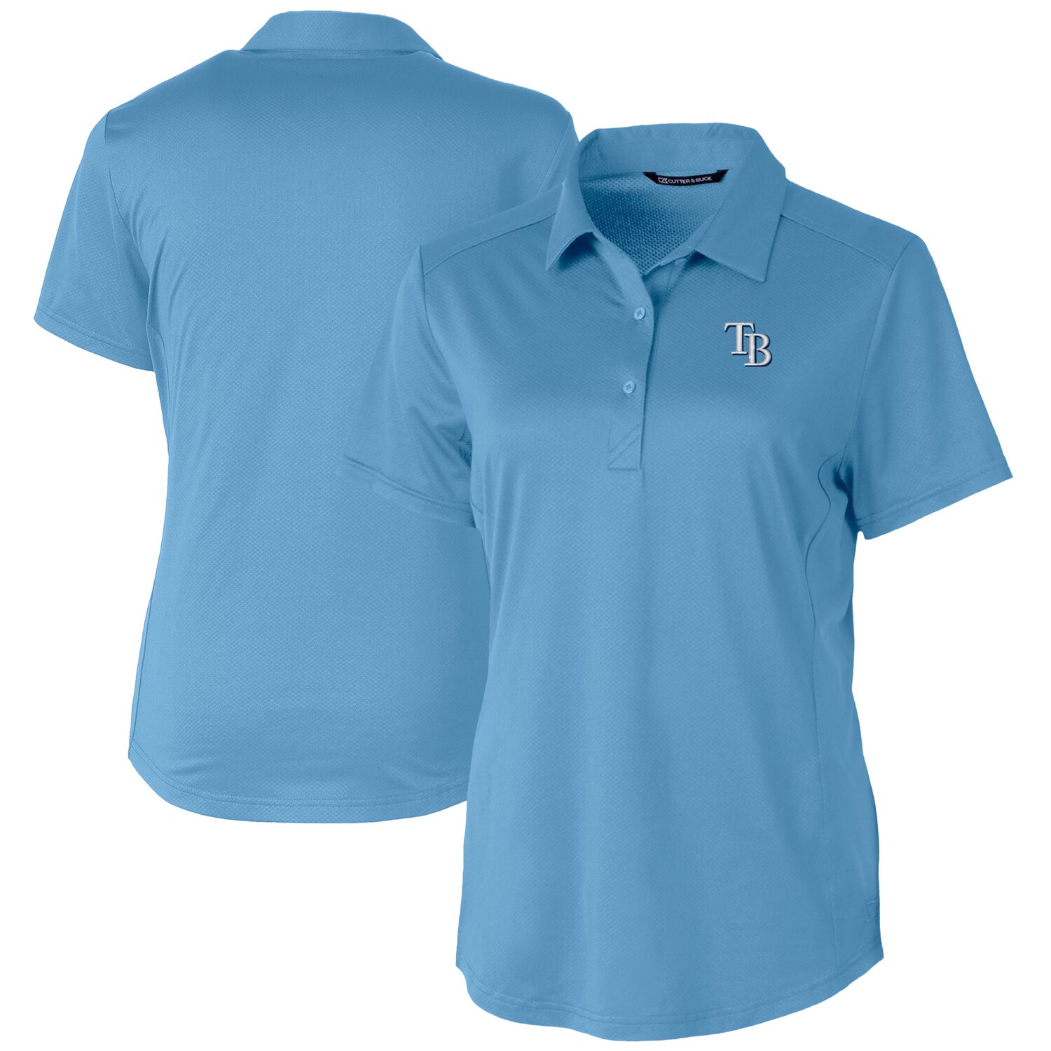 Women's Tampa Bay Rays Cutter & Buck Light Blue Prospect Textured Stretch Polo