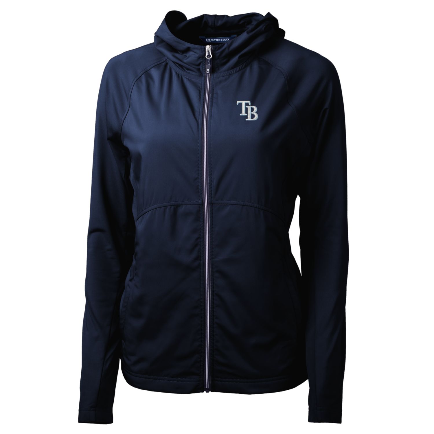Women's Tampa Bay Rays Cutter & Buck Navy Adapt Eco Knit Full-Zip Jacket