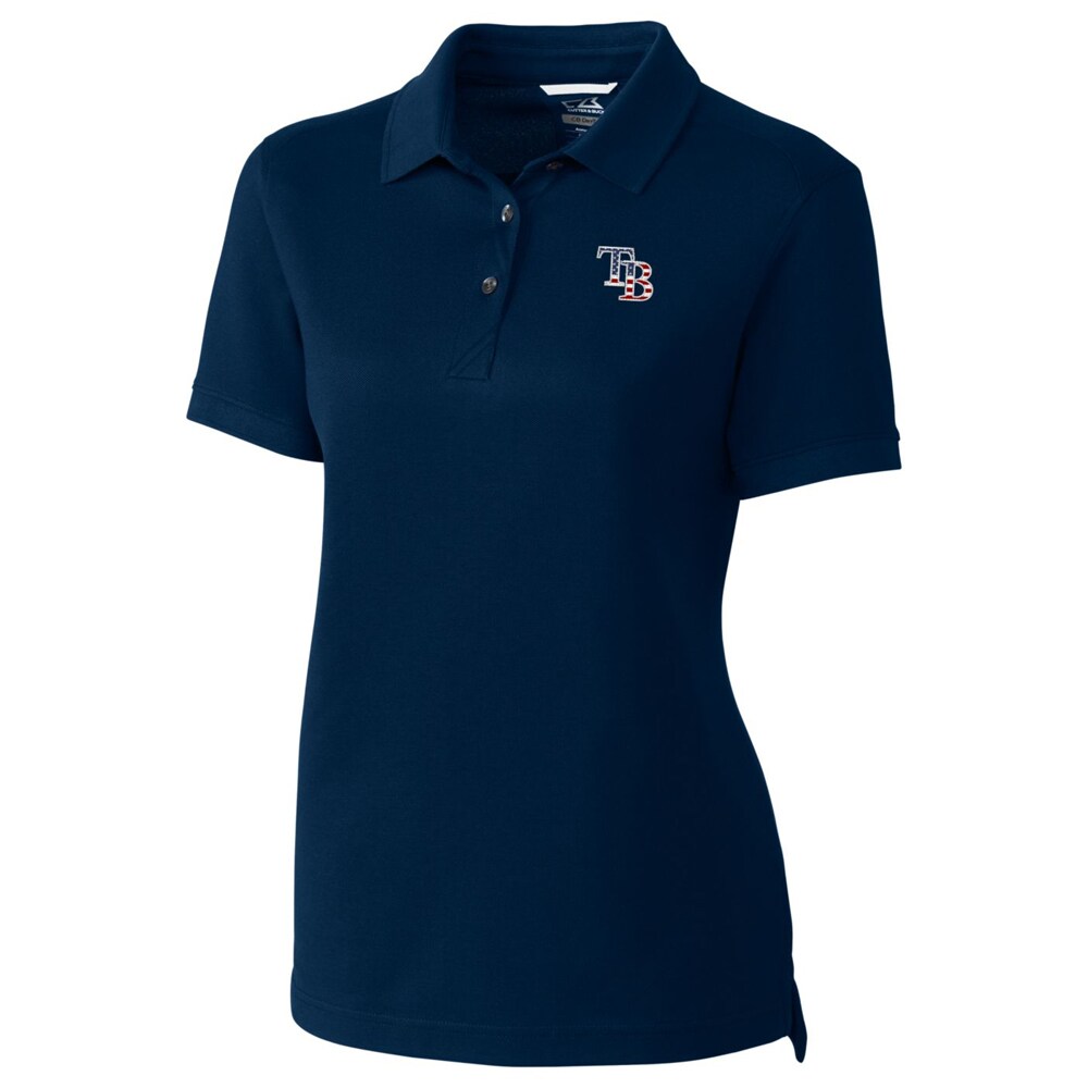 Women's Tampa Bay Rays Cutter & Buck Navy Advantage Polo