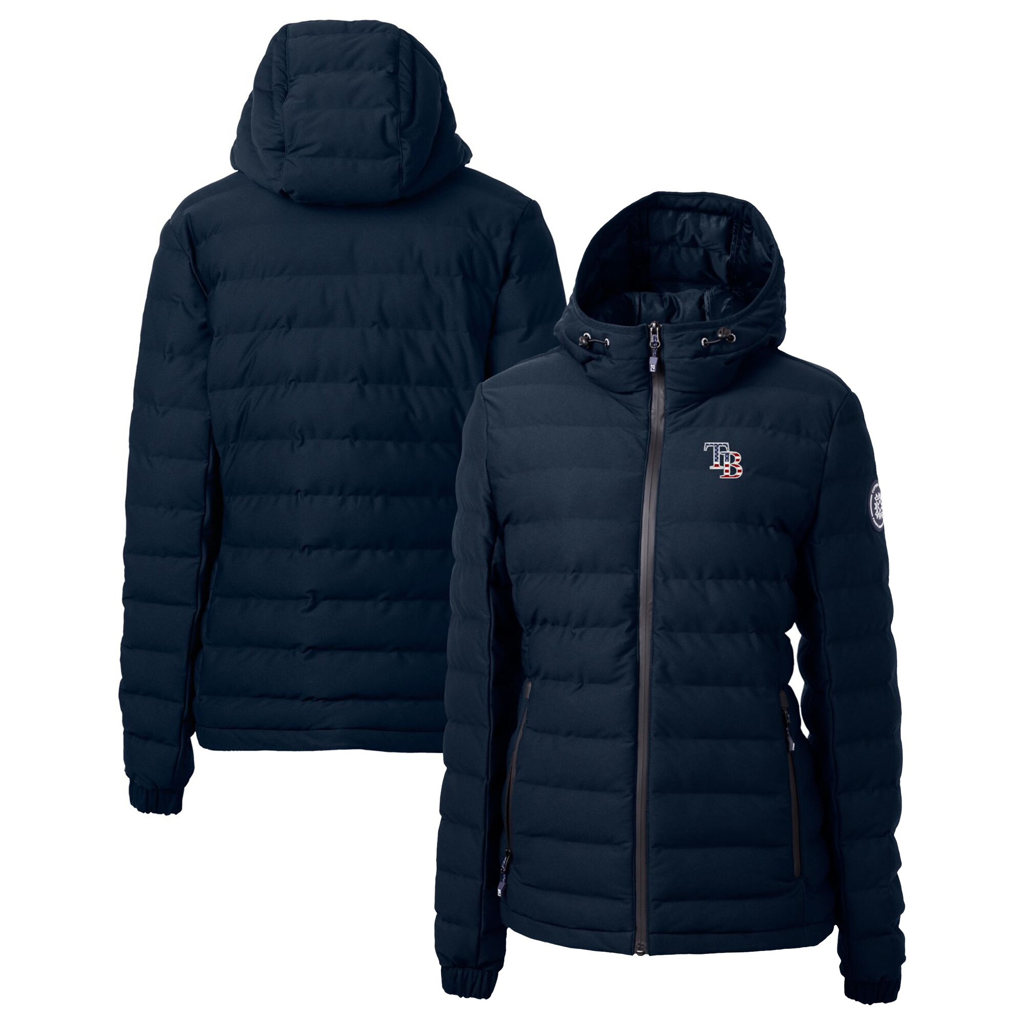 Women's Tampa Bay Rays Cutter & Buck Navy Americana Logo Mission Ridge Repreve Eco Insulated Full-Zip Puffer Jacket