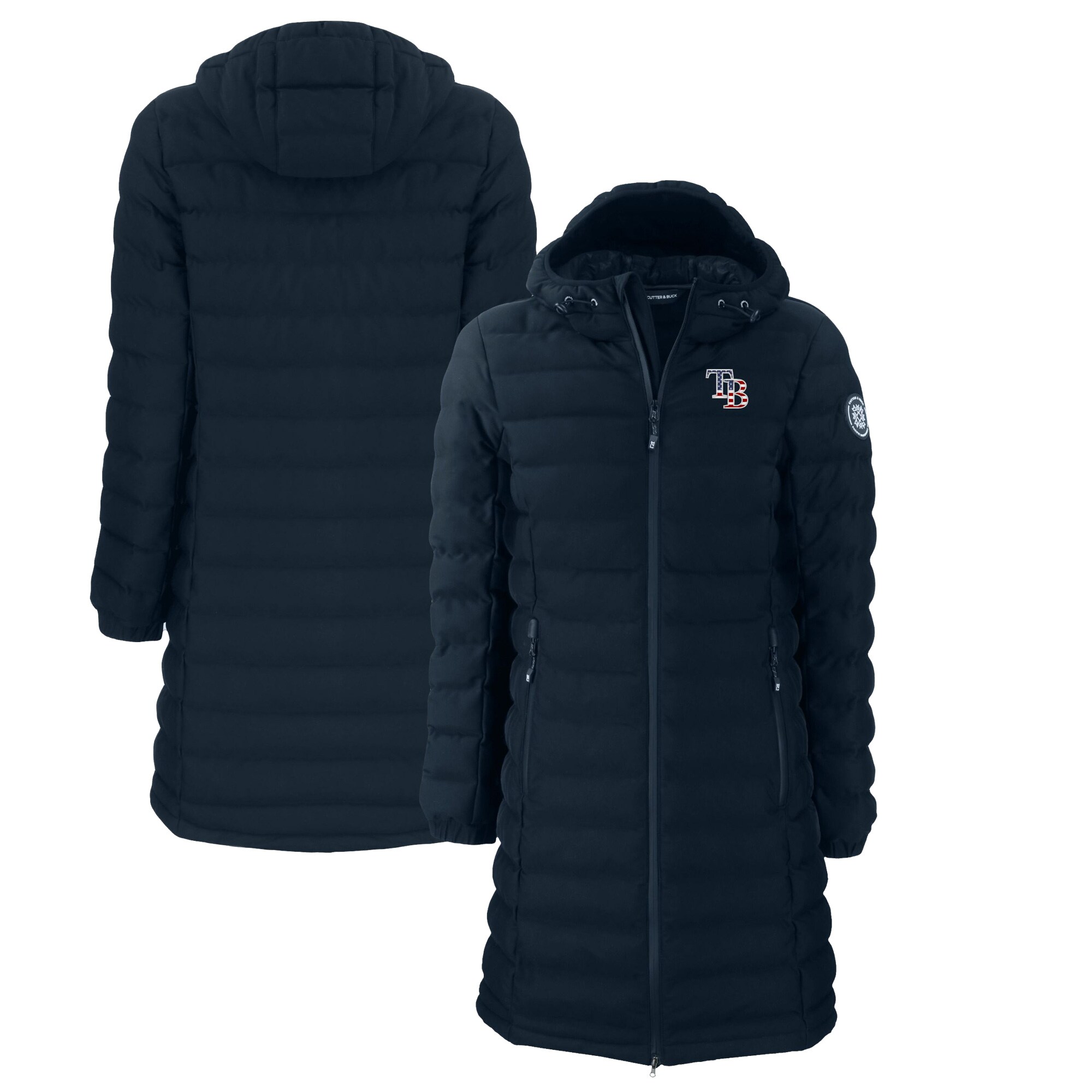 Women's Tampa Bay Rays Cutter & Buck Navy Americana Mission Ridge Repreve Eco Insulated Full-Zip Long Puffer Jacket