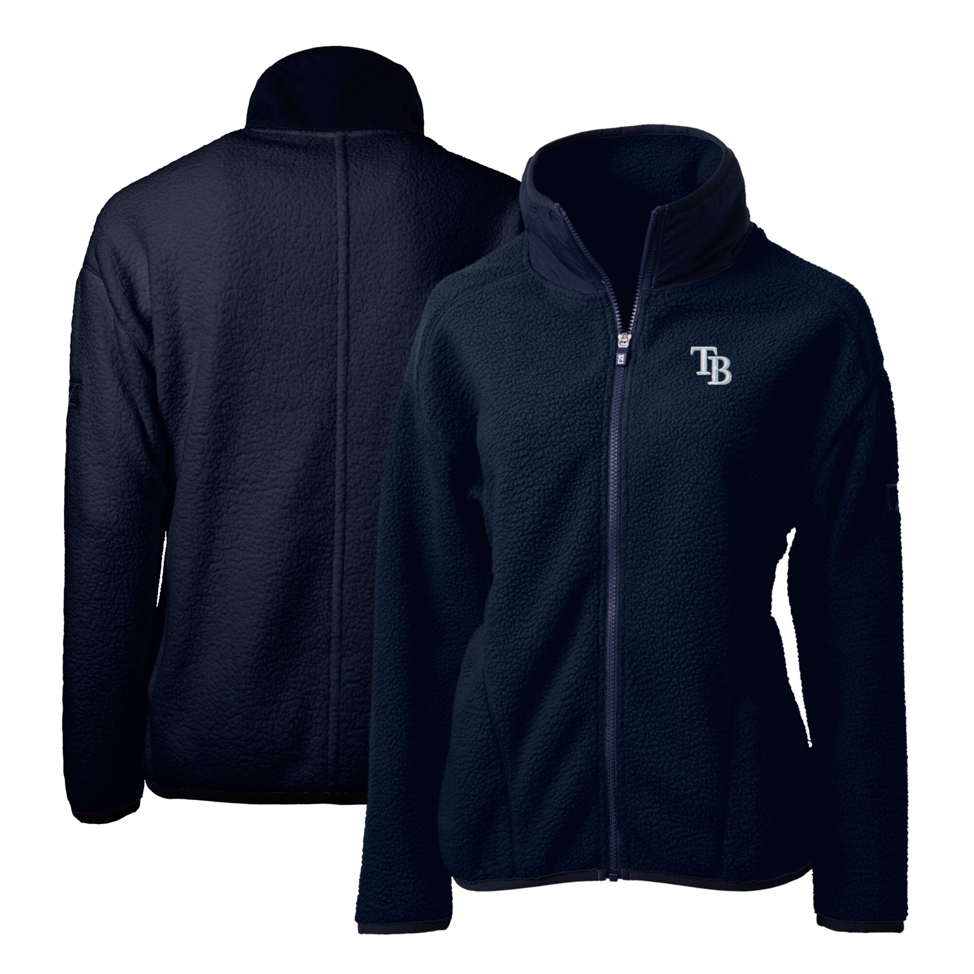 Women's Tampa Bay Rays Cutter & Buck Navy Cascade Eco Sherpa Fleece Full-Zip Jacket