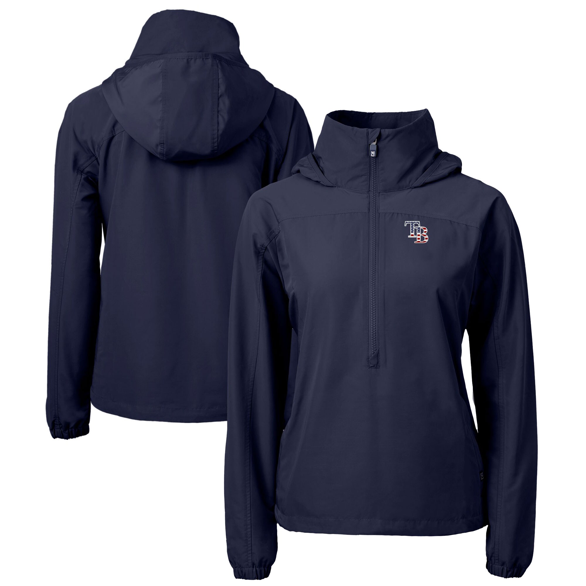 Women's Tampa Bay Rays Cutter & Buck Navy Charter Eco Recycled Anorak Jacket