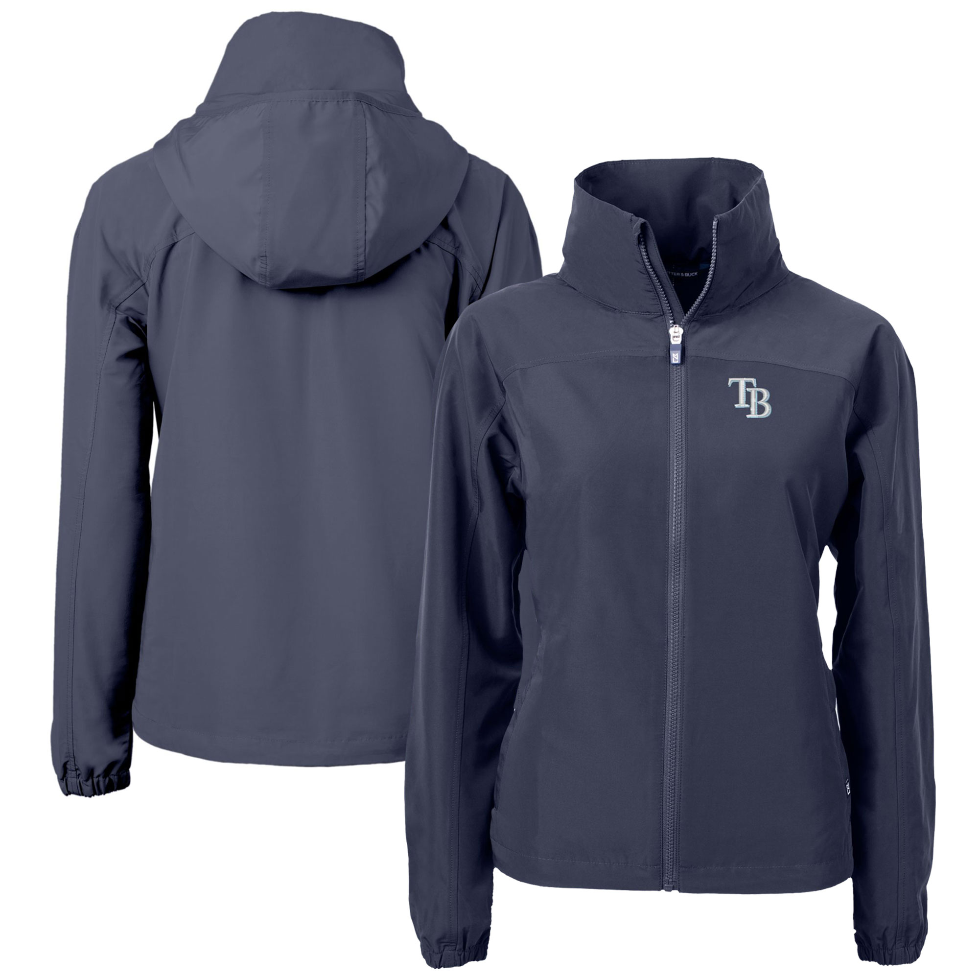 Women's Tampa Bay Rays  Cutter & Buck Navy Charter Eco Recycled Full-Zip Jacket