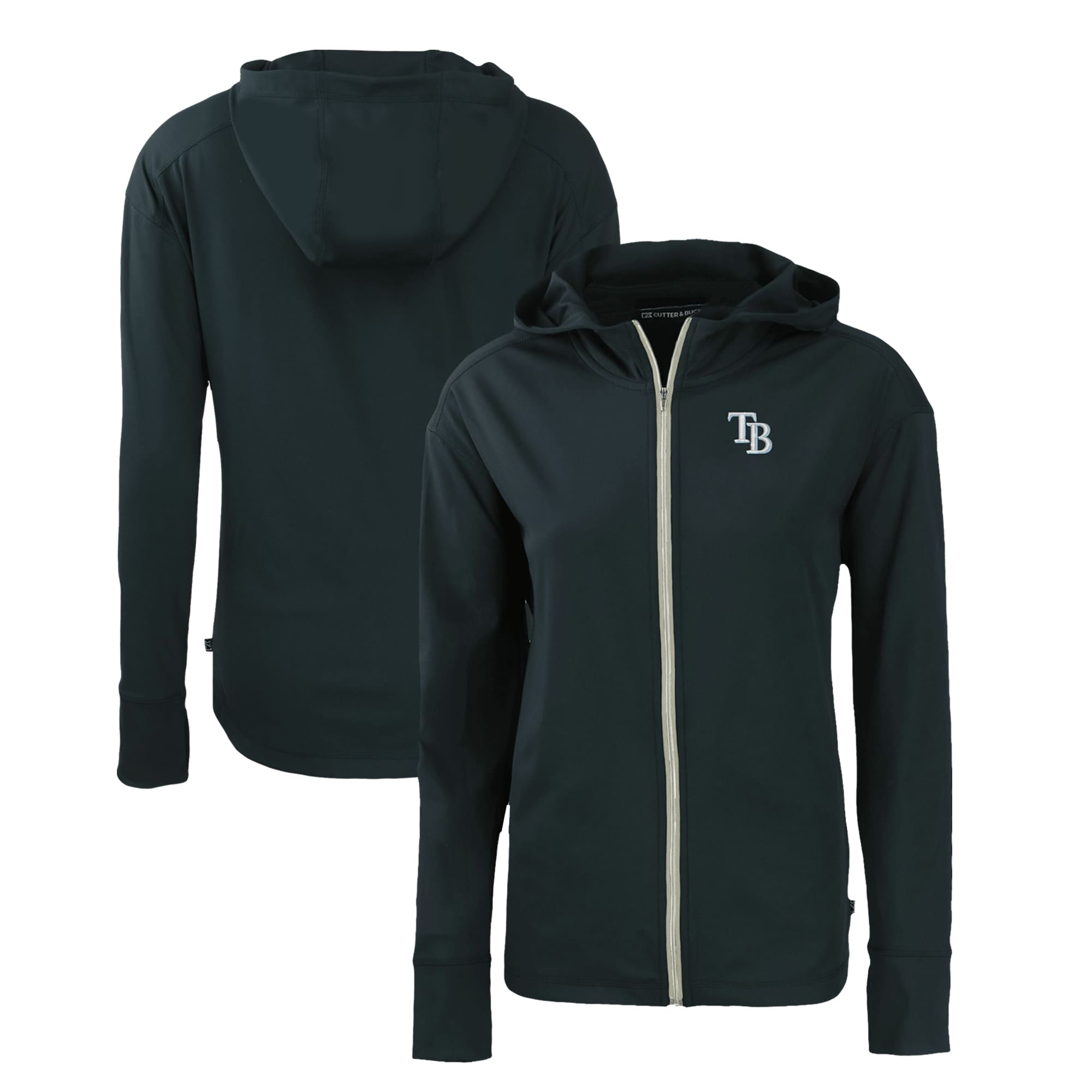 Women's Tampa Bay Rays  Cutter & Buck Navy Daybreak Eco Recycled Full-Zip Hoodie