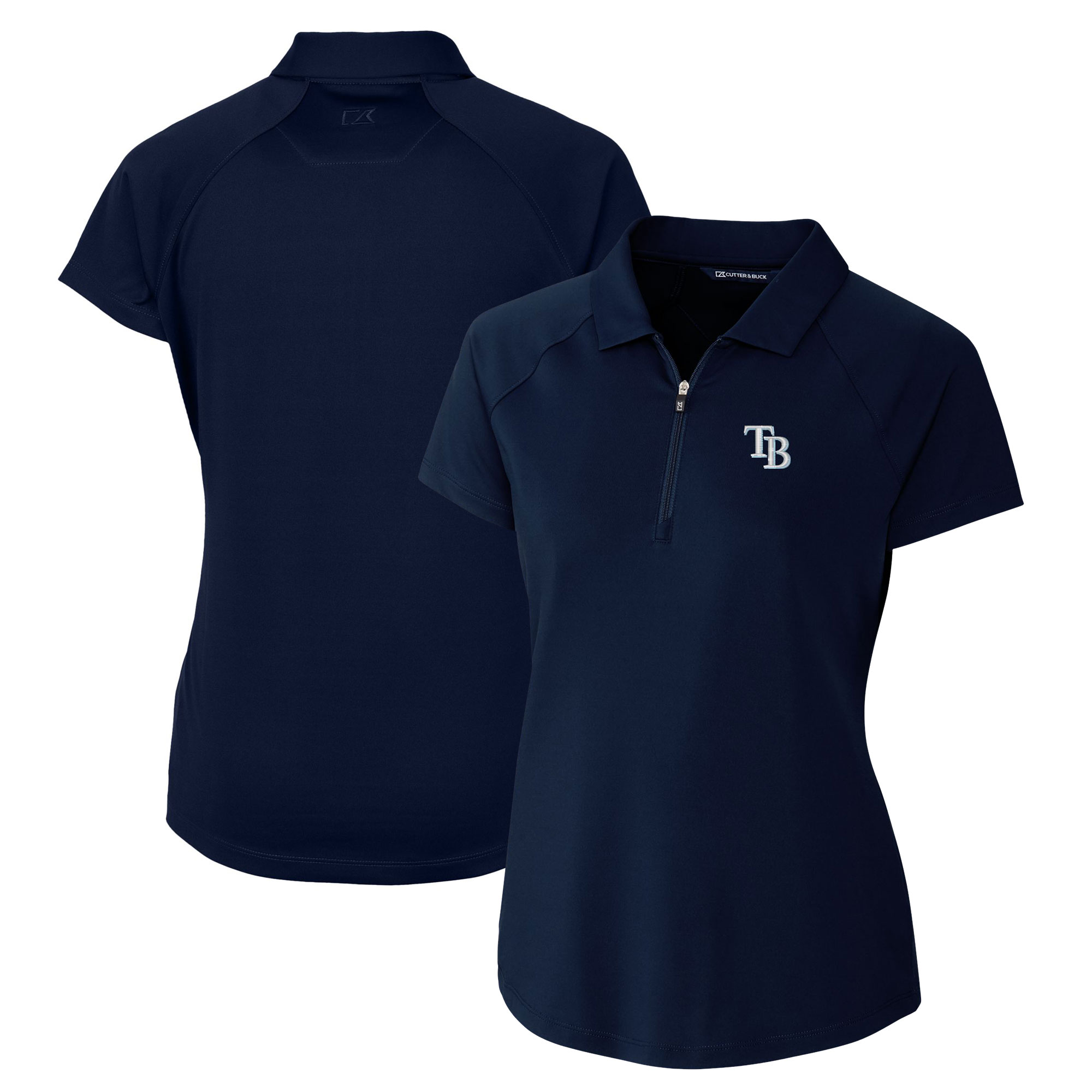 Women's Tampa Bay Rays  Cutter & Buck Navy DryTec Forge Stretch Polo