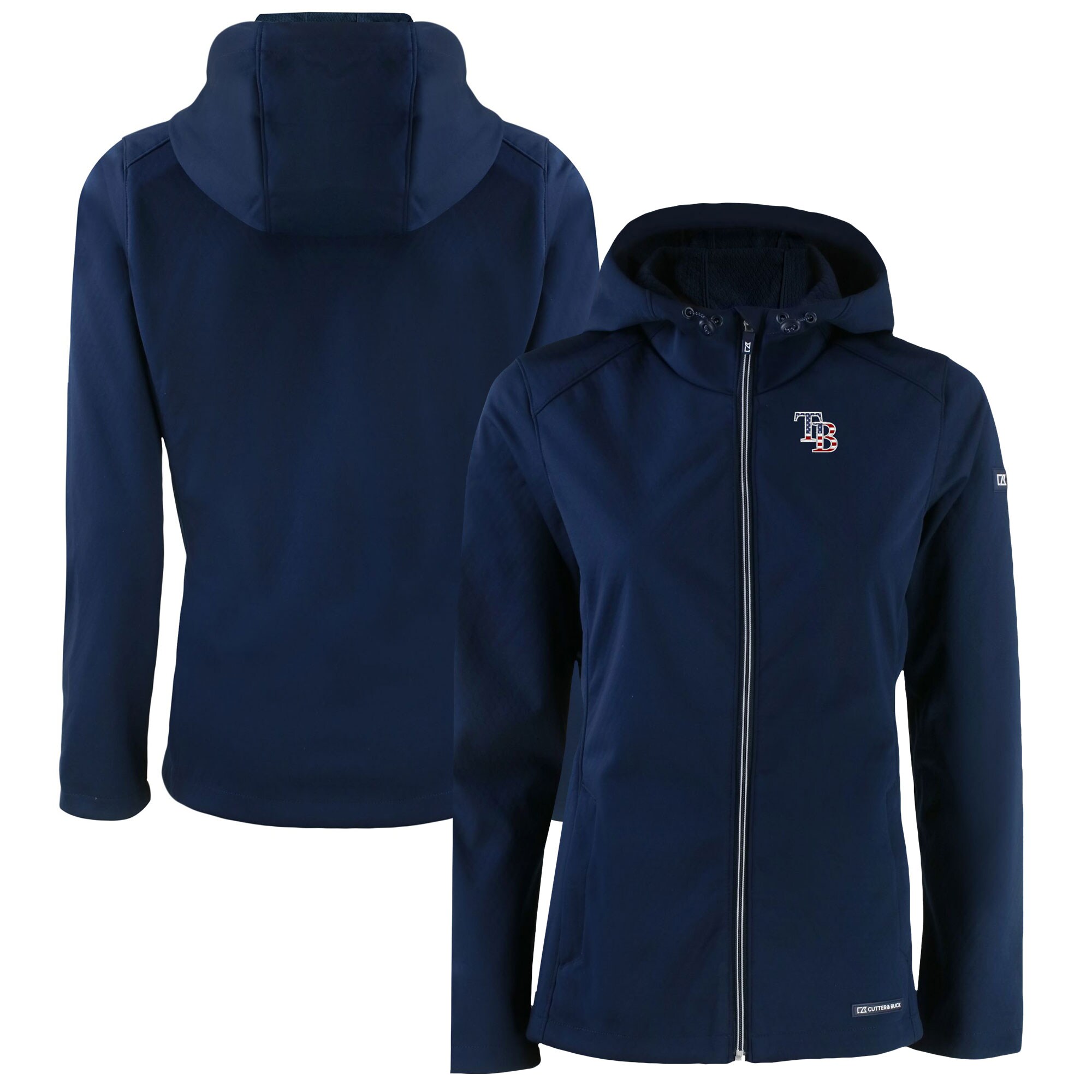Women's Tampa Bay Rays Cutter & Buck Navy Evoke Eco Softshell Recycled Full-Zip Jacket