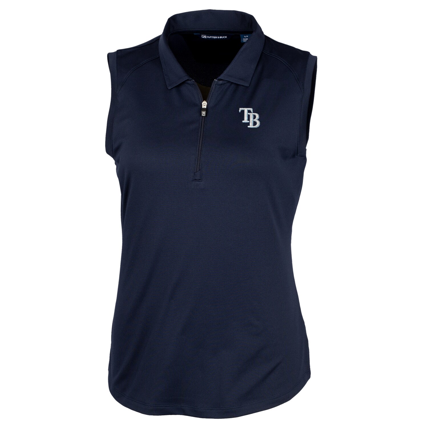 Women's Tampa Bay Rays Cutter & Buck Navy Forge Sleeveless Polo