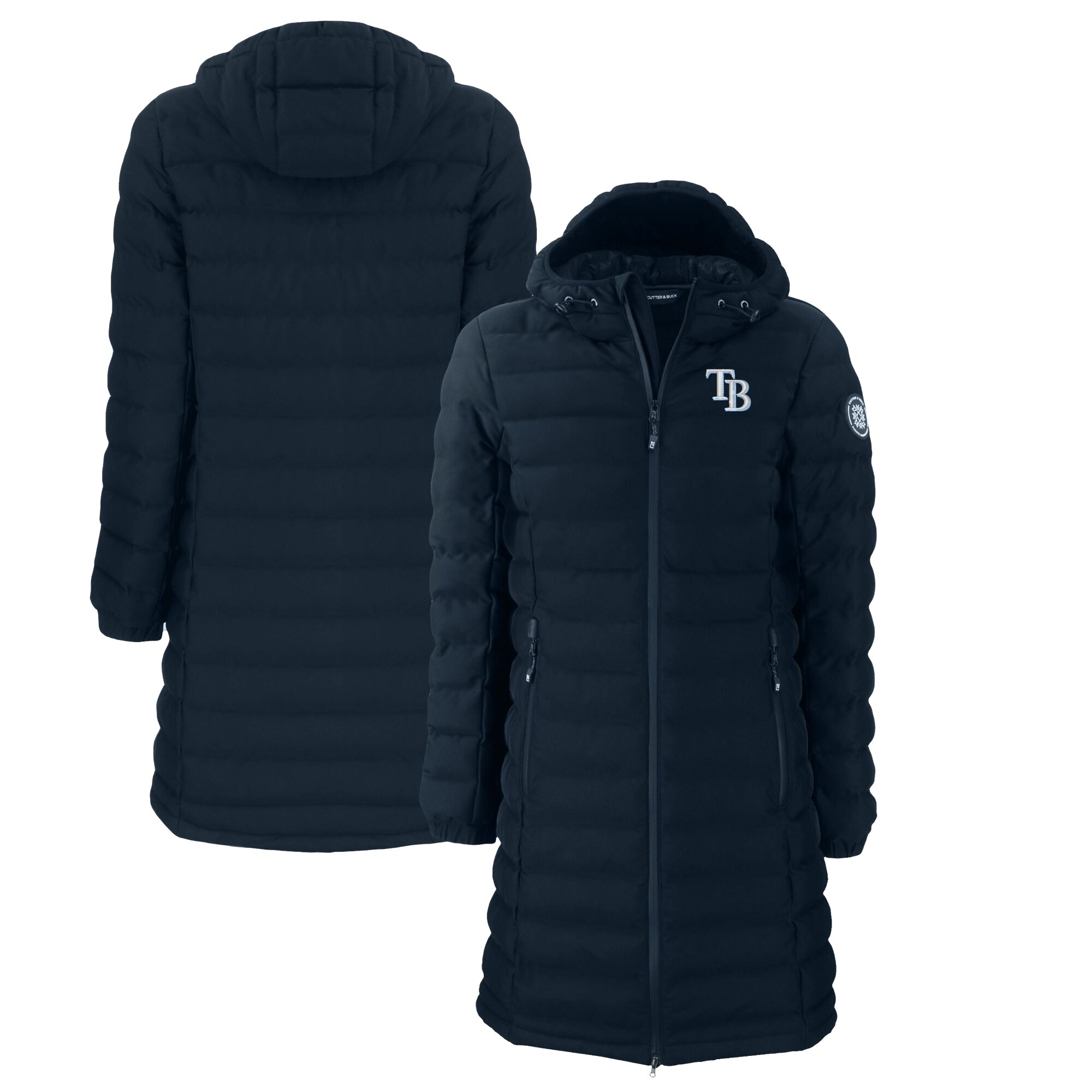 Women's Tampa Bay Rays Cutter & Buck Navy Mission Ridge Repreve Eco Insulated Full-Zip Long Puffer Jacket