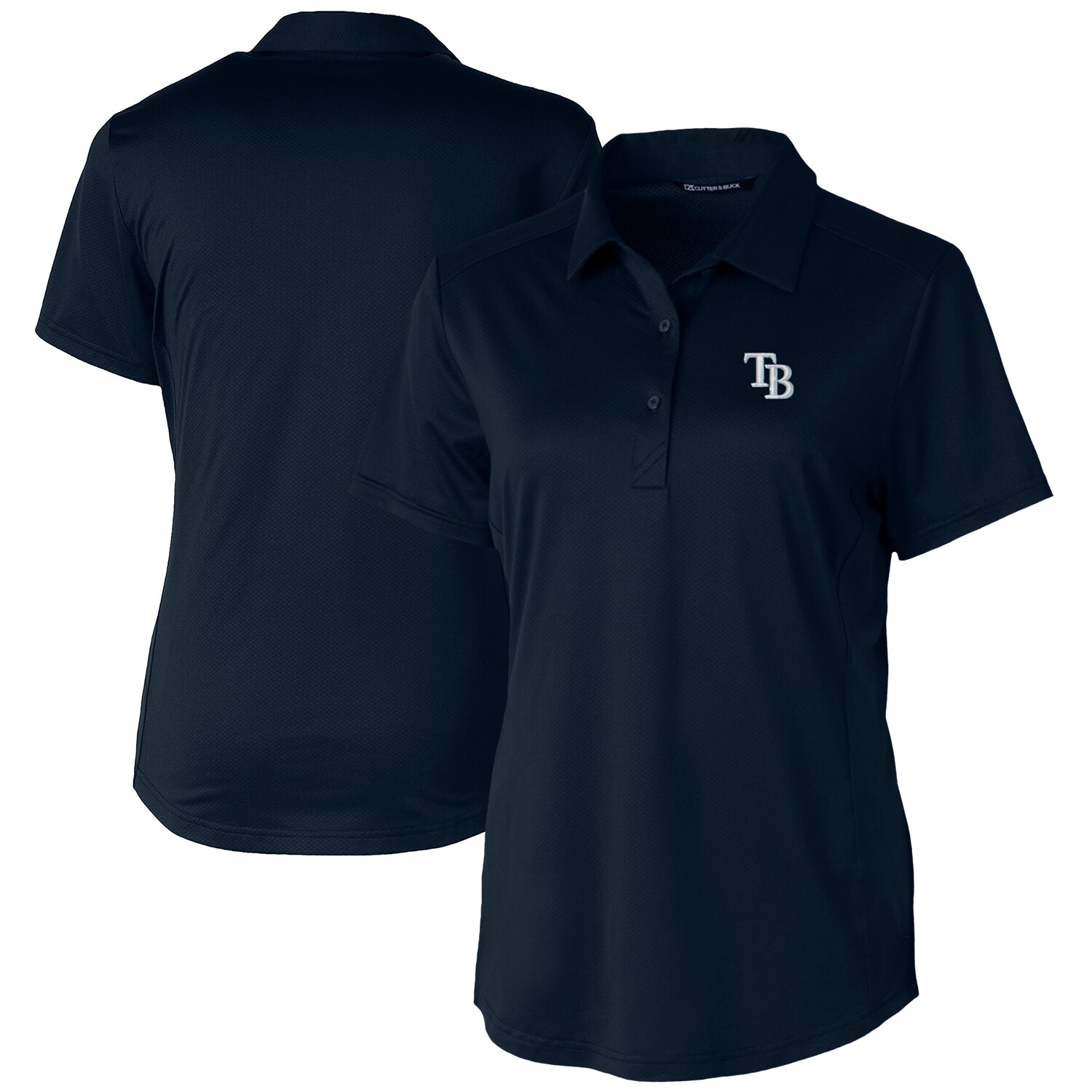 Women's Tampa Bay Rays Cutter & Buck Navy Prospect Textured Stretch Polo