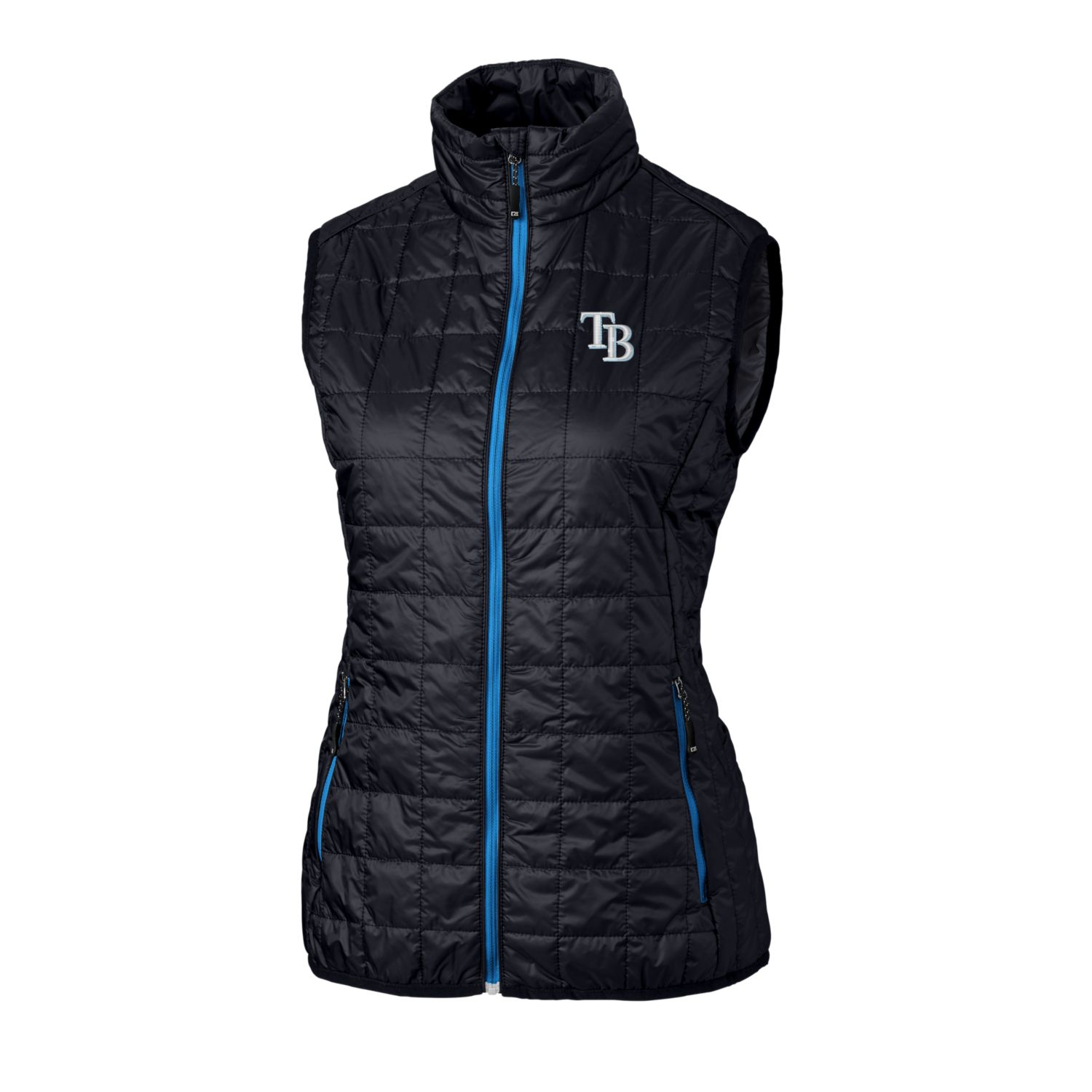 Women's Tampa Bay Rays Cutter & Buck Navy Rainier PrimaLoft Eco Full-Zip Puffer Vest