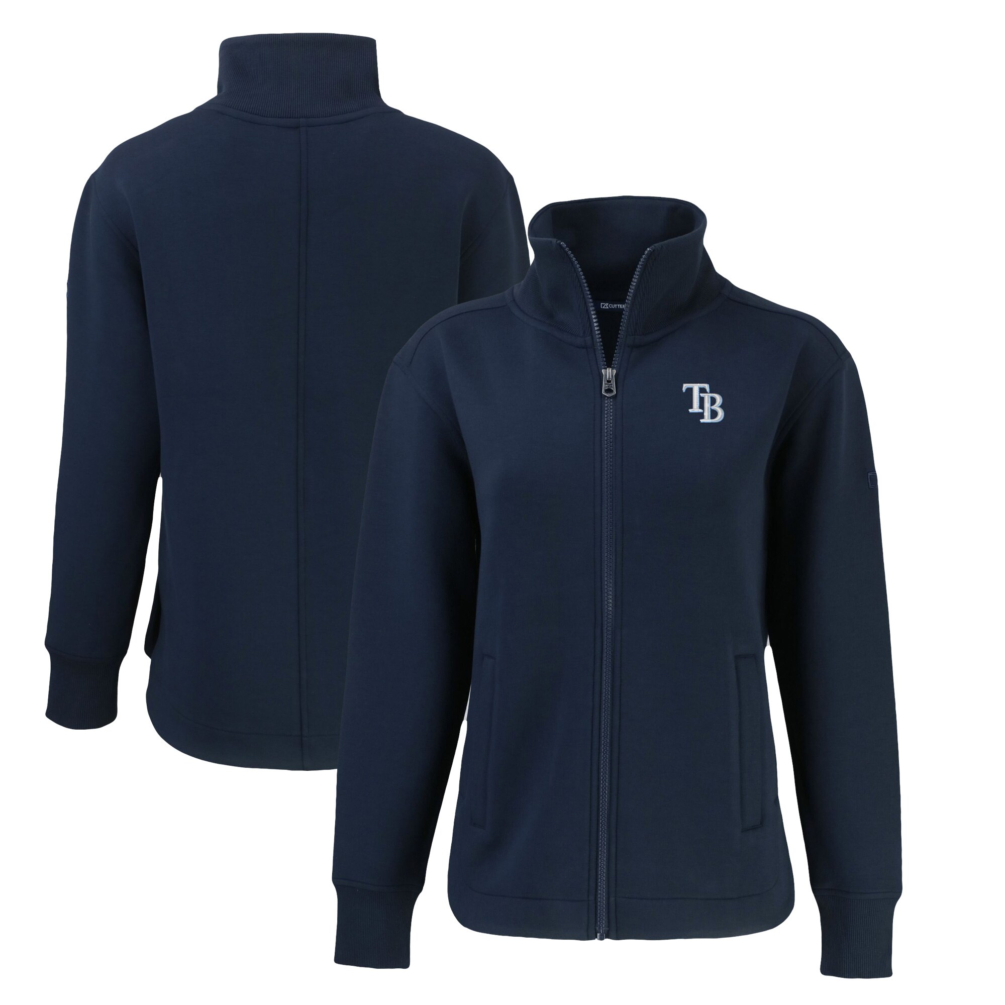 Women's Tampa Bay Rays Cutter & Buck Navy Roam Eco Recycled Full-Zip Jacket