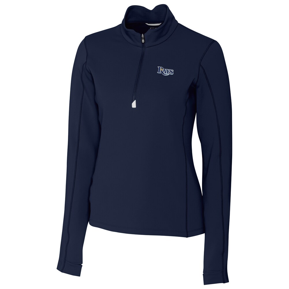 Women's Tampa Bay Rays Cutter & Buck Navy Traverse Half-Zip Pullover Jacket