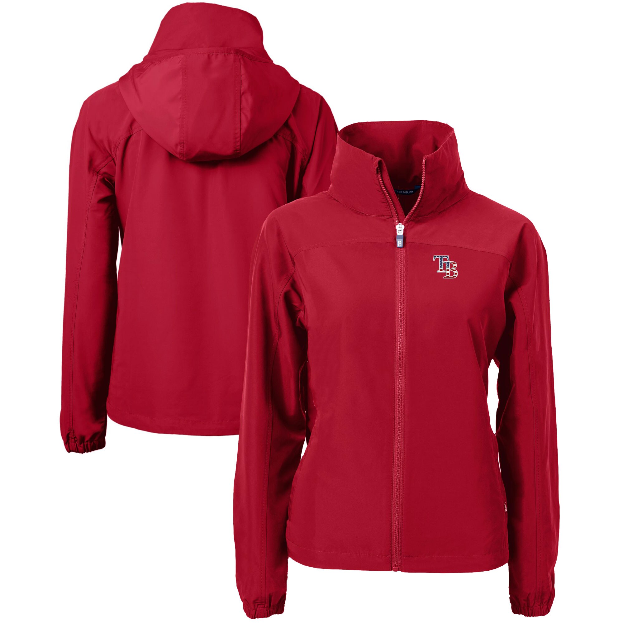 Women's Tampa Bay Rays  Cutter & Buck Red Charter Eco Recycled Full-Zip Jacket