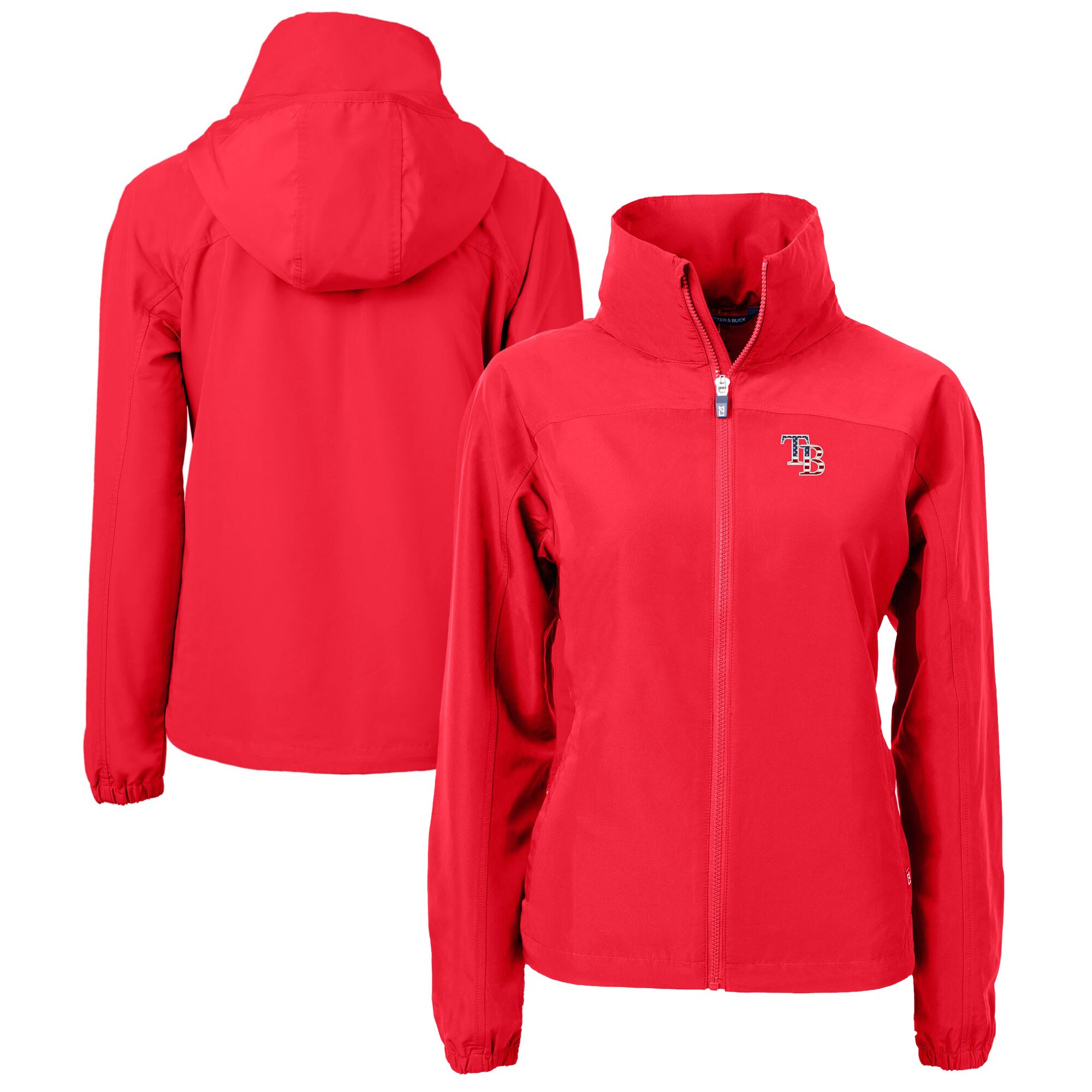 Women's Tampa Bay Rays Cutter & Buck Red Charter Eco Recycled Full-Zip Jacket