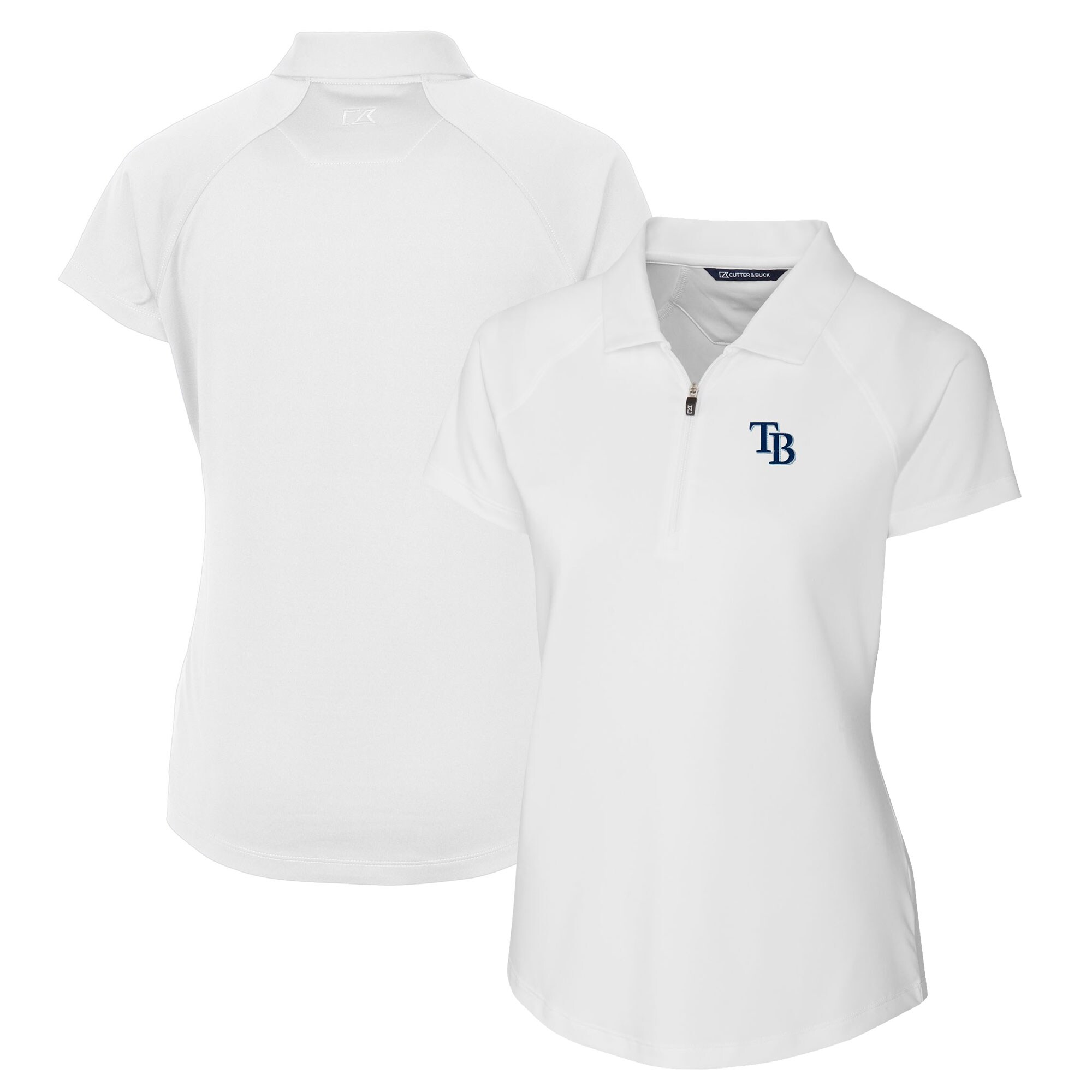 Women's Tampa Bay Rays  Cutter & Buck White DryTec Forge Stretch Polo