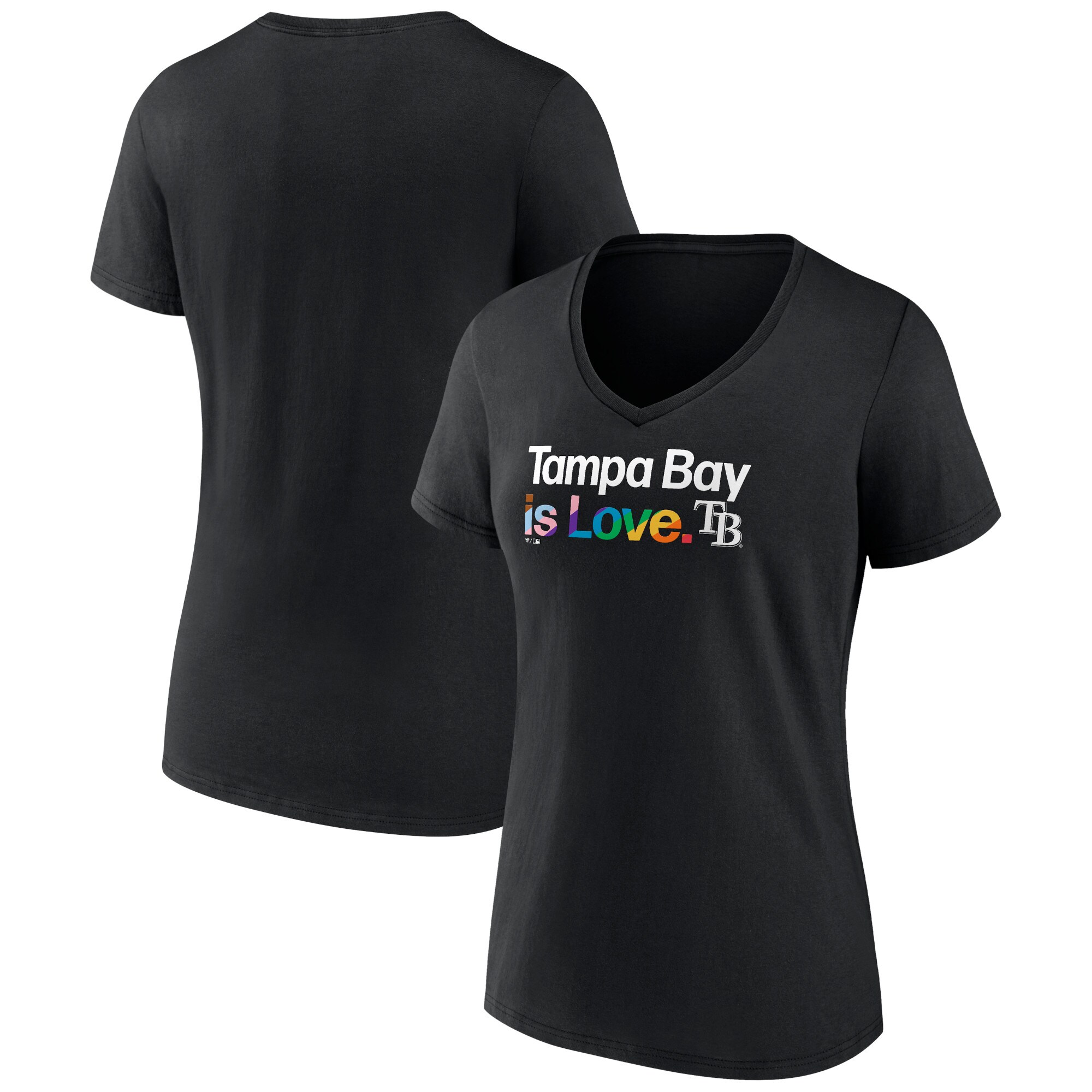 Women's Tampa Bay Rays  Branded Black City Pride V-Neck T-Shirt